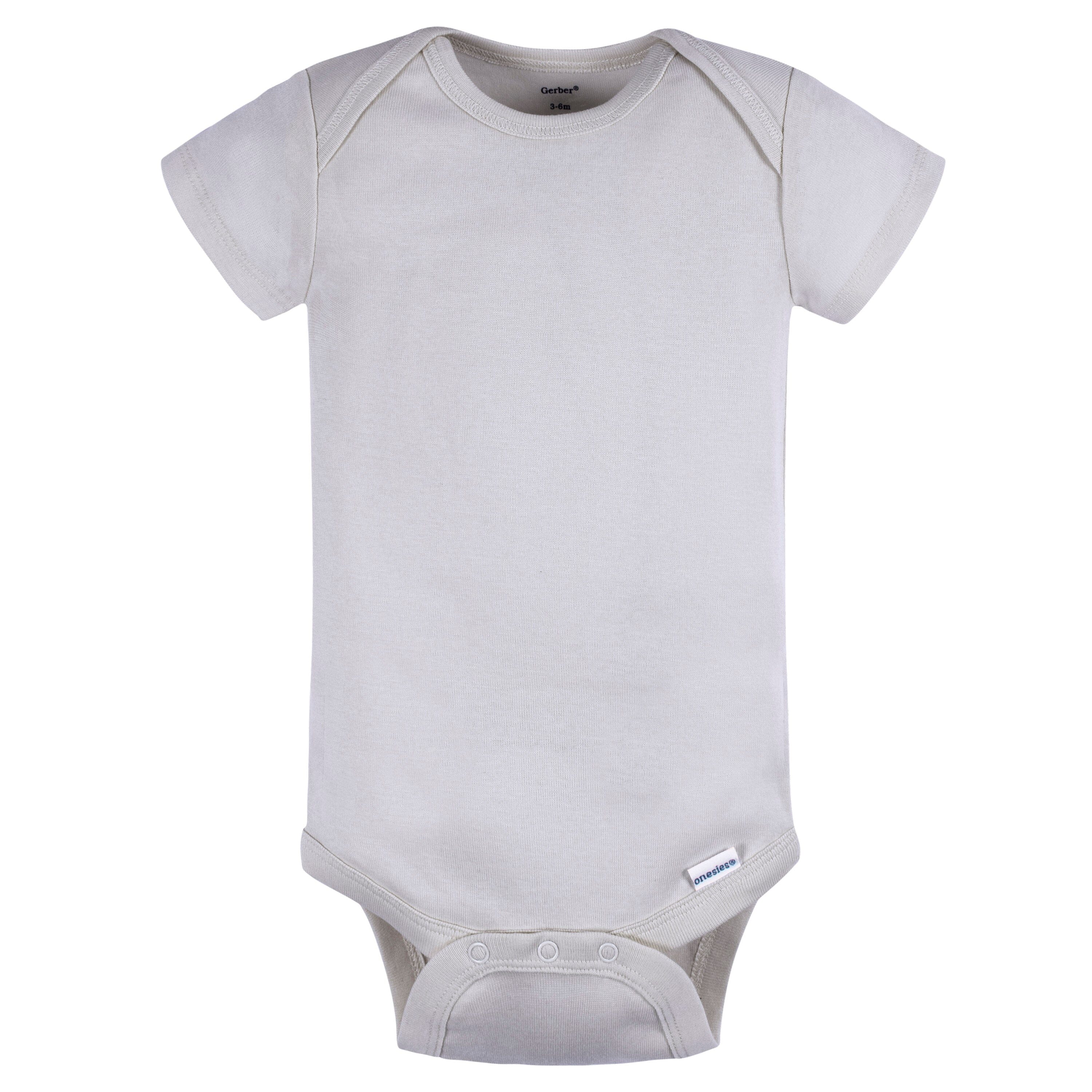 5-Pack Baby Neutral Greys Short Sleeve Onesies Bodysuits