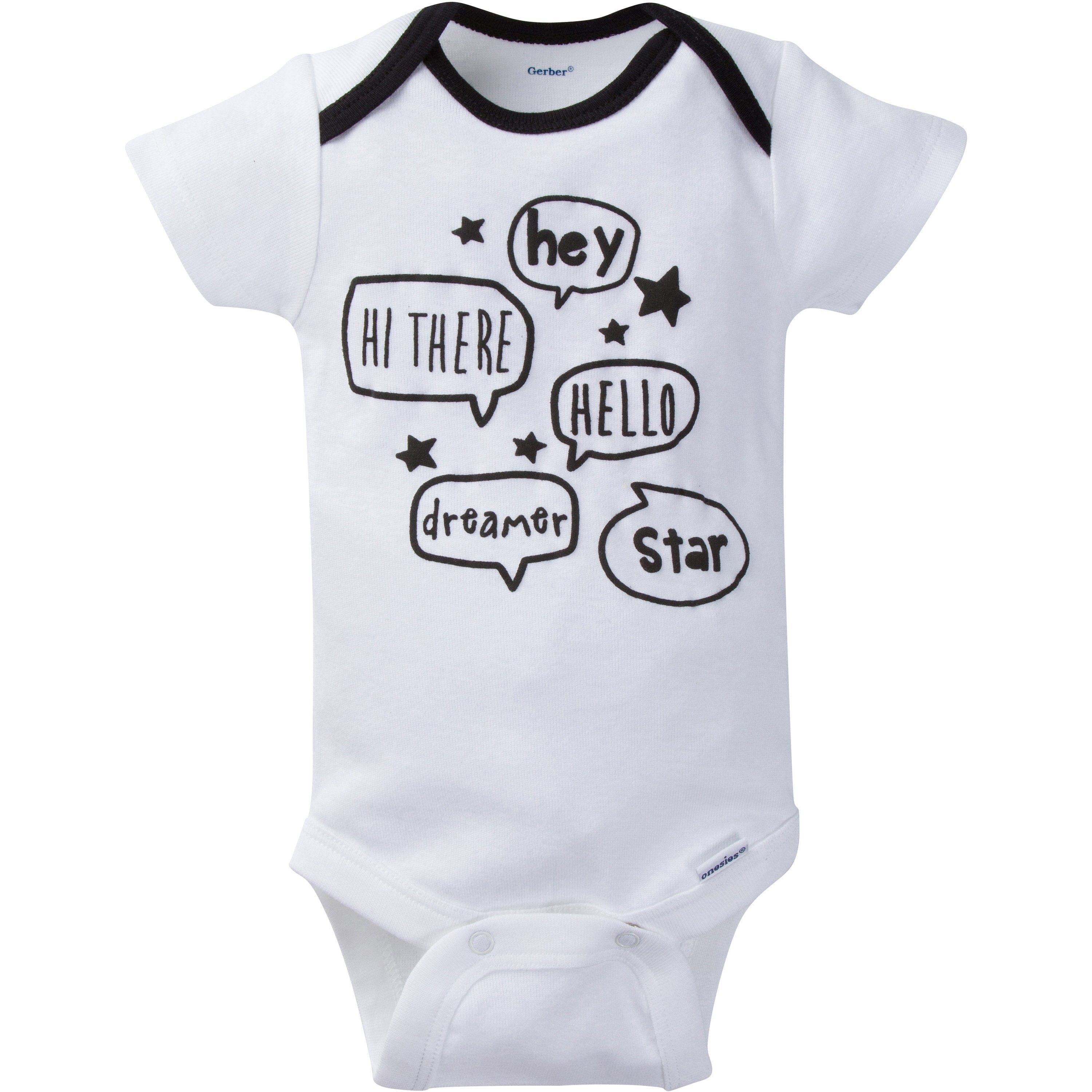 8-Pack Baby Neutral Short Sleeve Stars Onesies Bodysuits