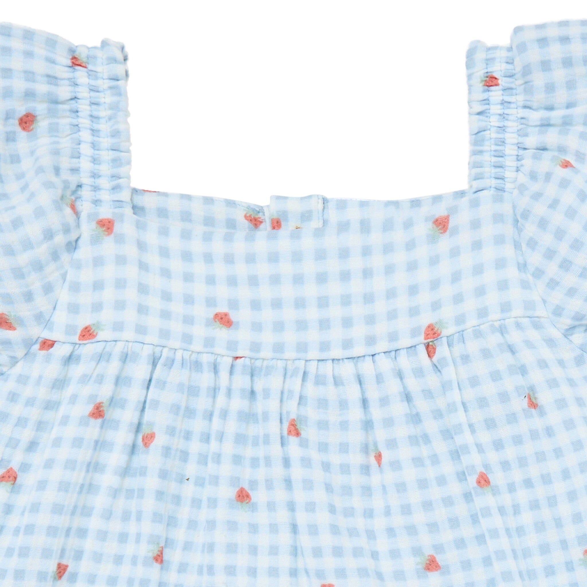 Infant & Toddler Girls Strawberry Gingham Puff Sleeve Dress