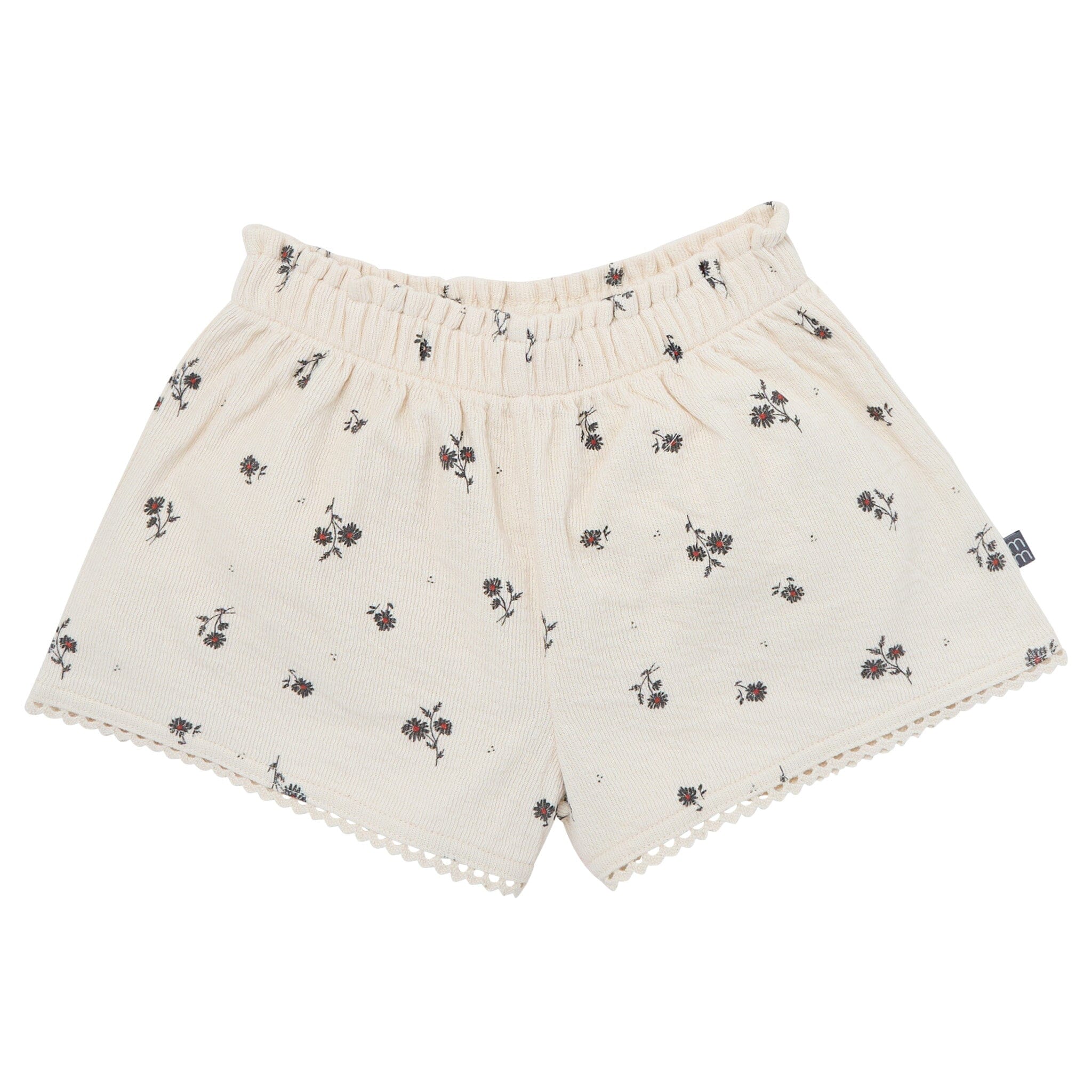 2-Piece Infant & Toddler Girls Beige Floral Top and Shorts Set