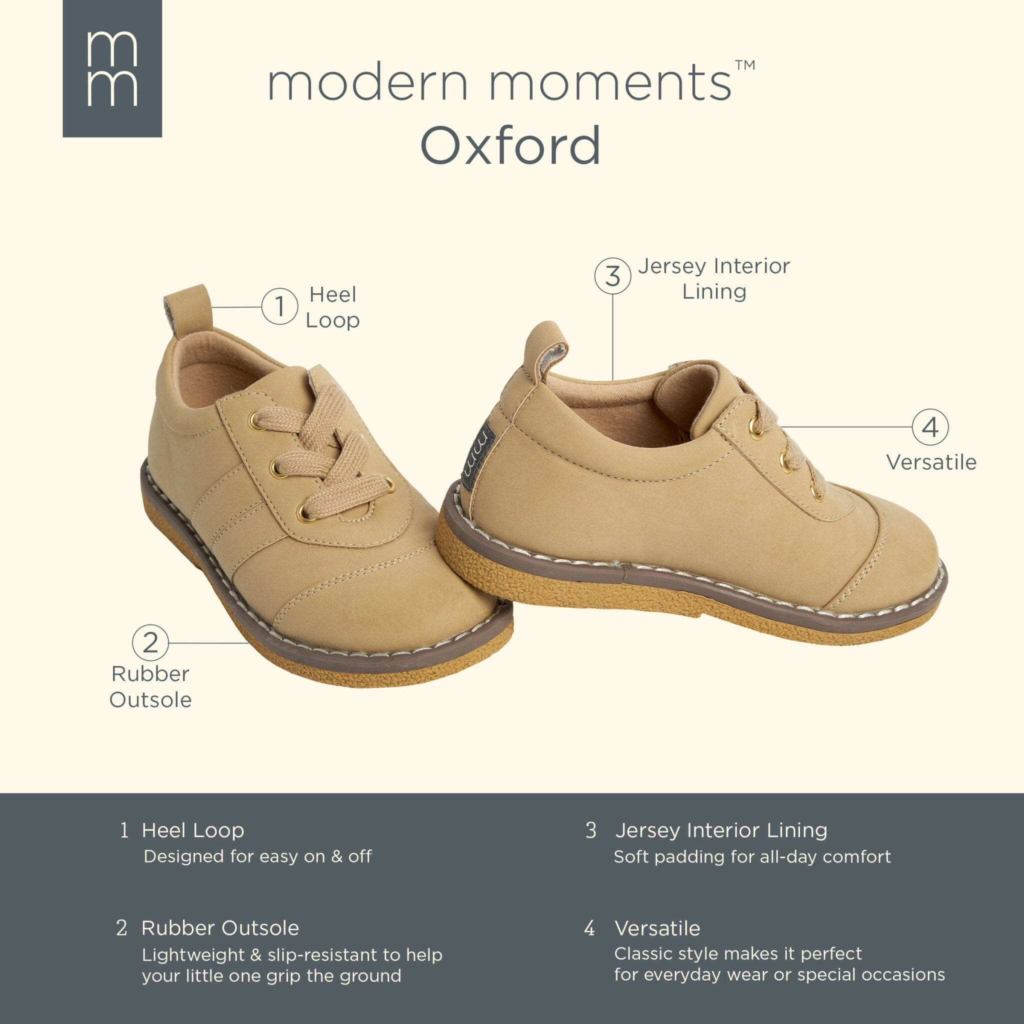 Infant & Toddler Boys Light Medium Brown Oxfords