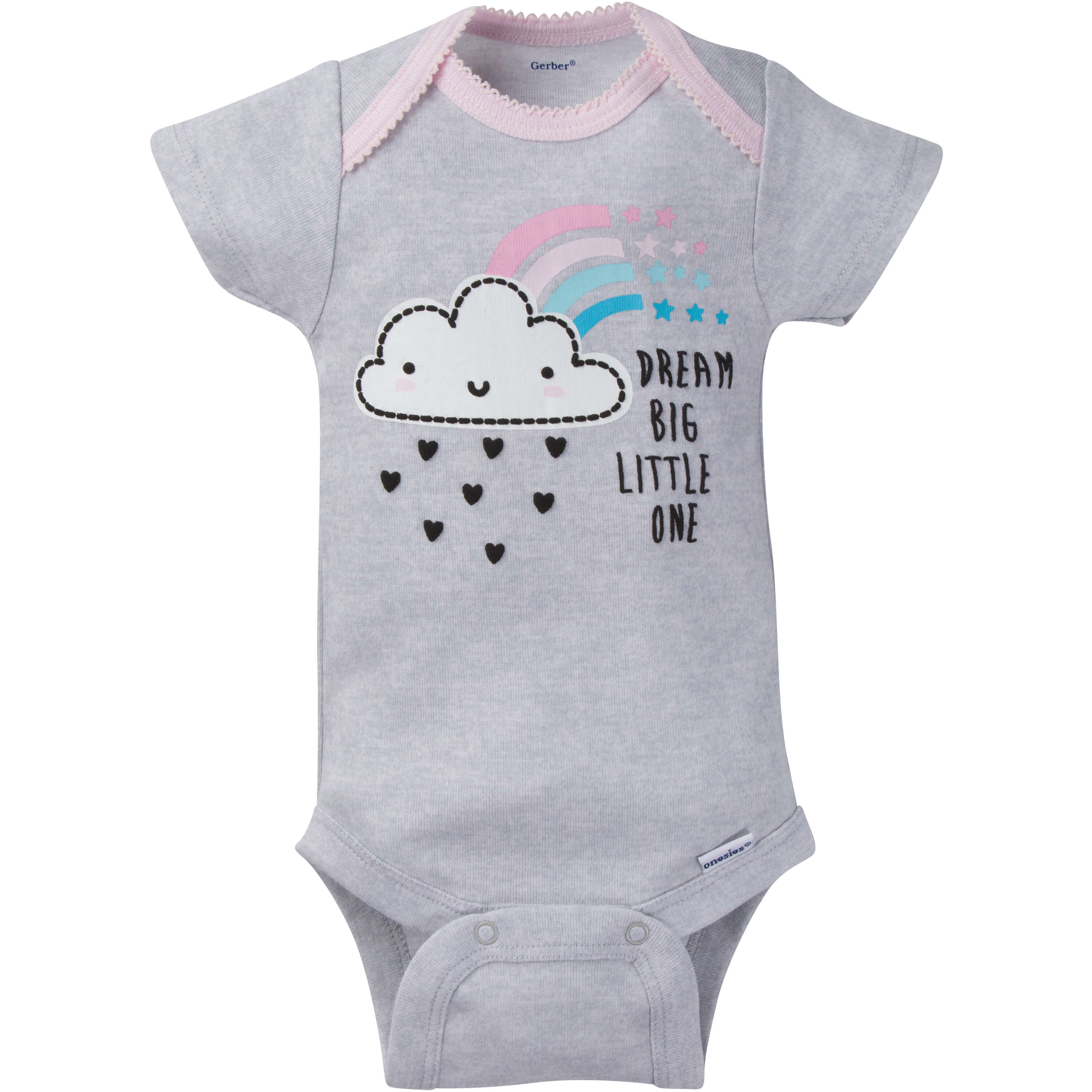 8-Pack Baby Girls Clouds Short-Sleeve Onesies Bodysuits