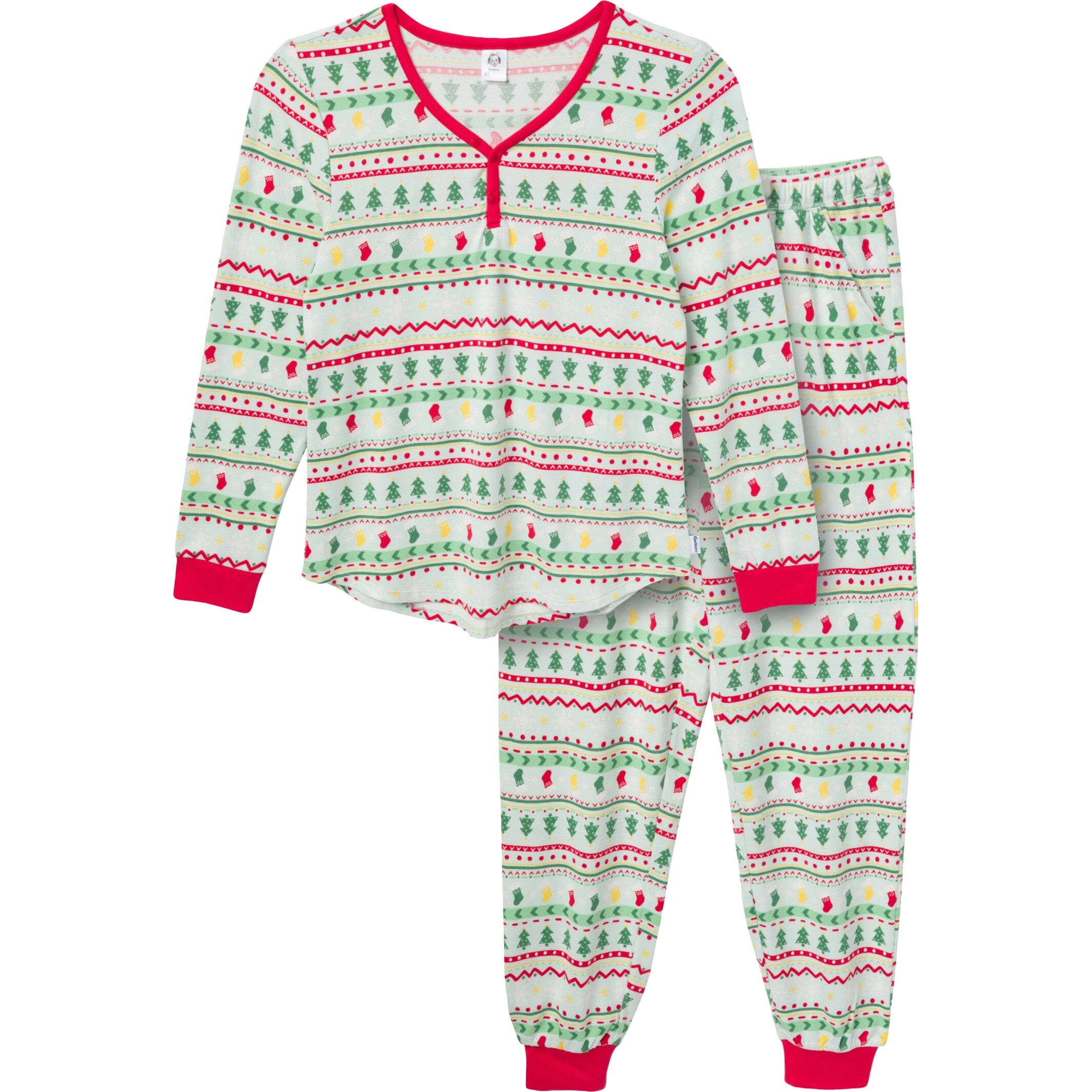 2-Piece Women's Oh What Fun Fair Isle Hacci Pajama Set