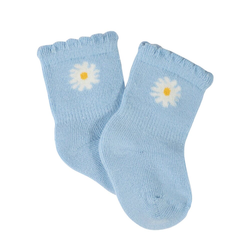 8-Pack Baby Girls Daisies Wiggle-Proof Socks