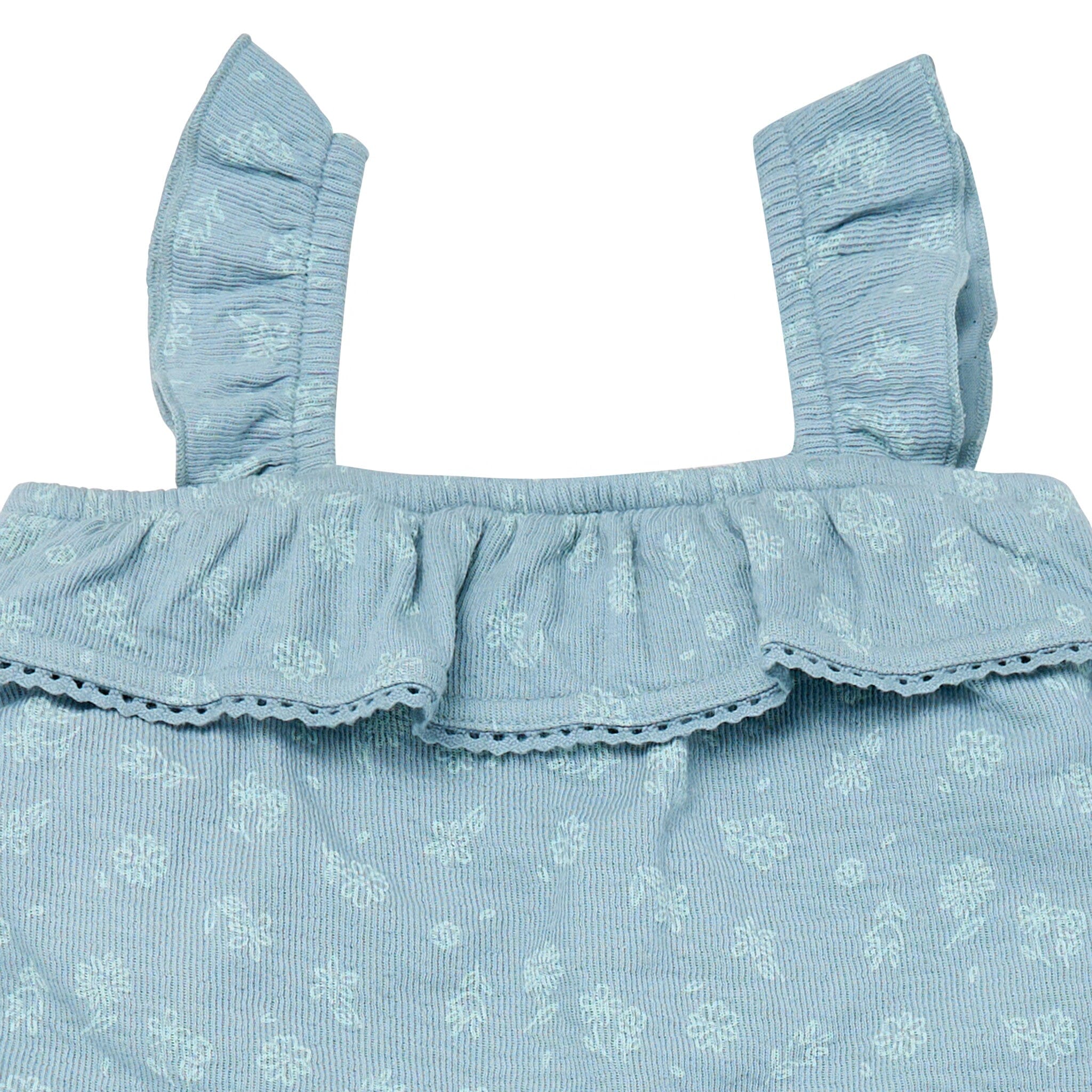 2-Piece Infant & Toddler Girls Teal Floral Top and Shorts Set