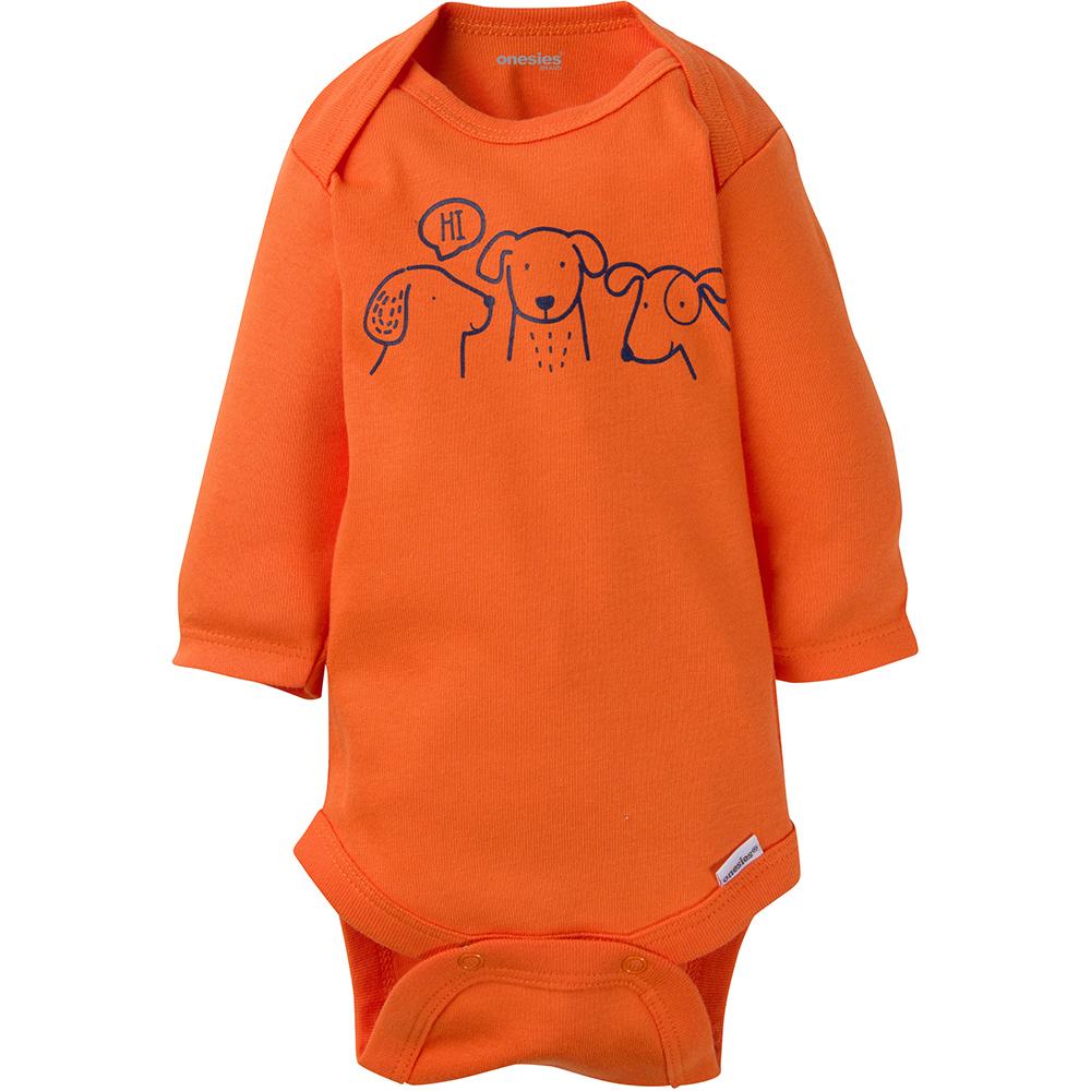 6-Pack Baby Boy Puppy Long Sleeve Onesies Brand Bodysuits