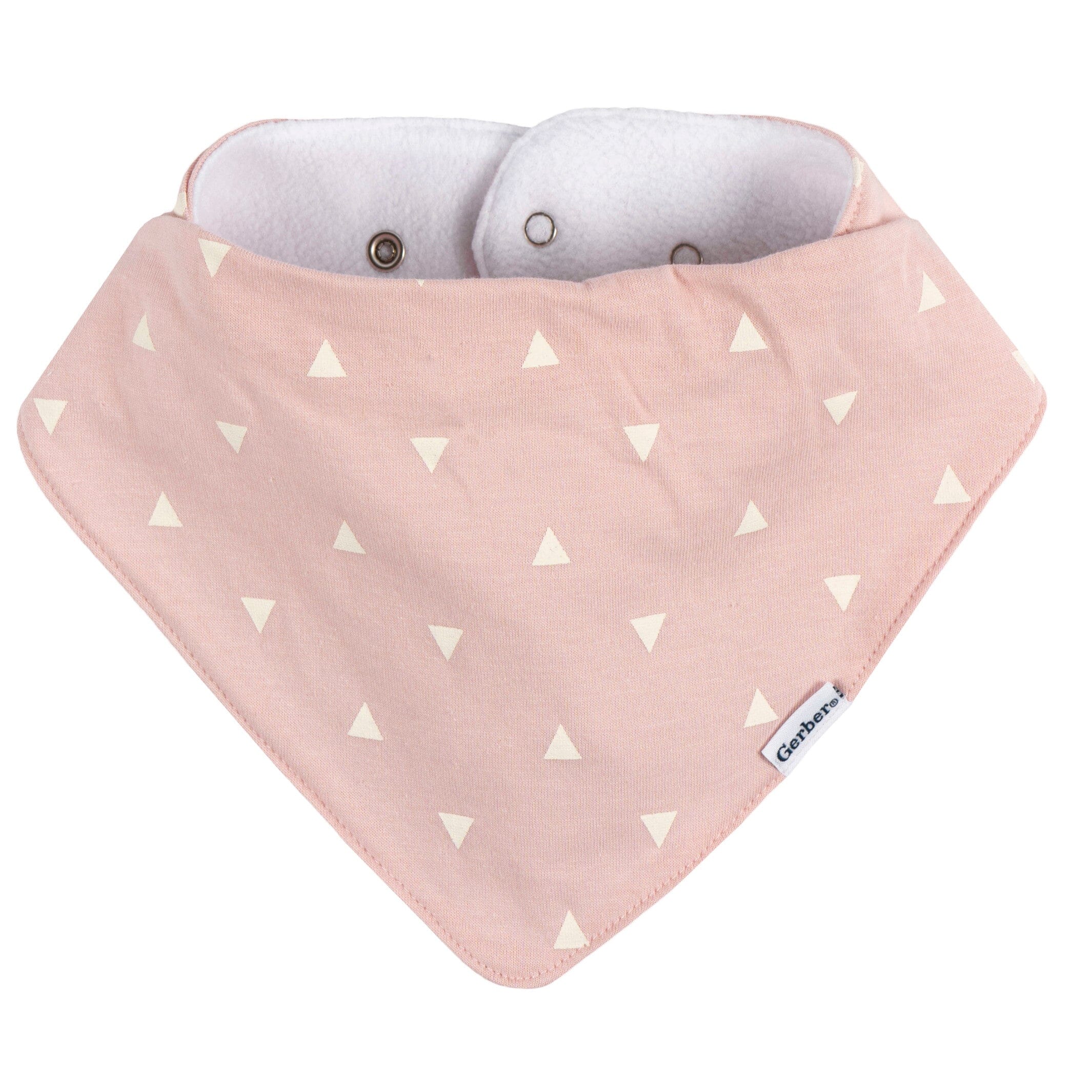 10-Pack Baby Girls Pink Plaid Jersey Bandana Bibs