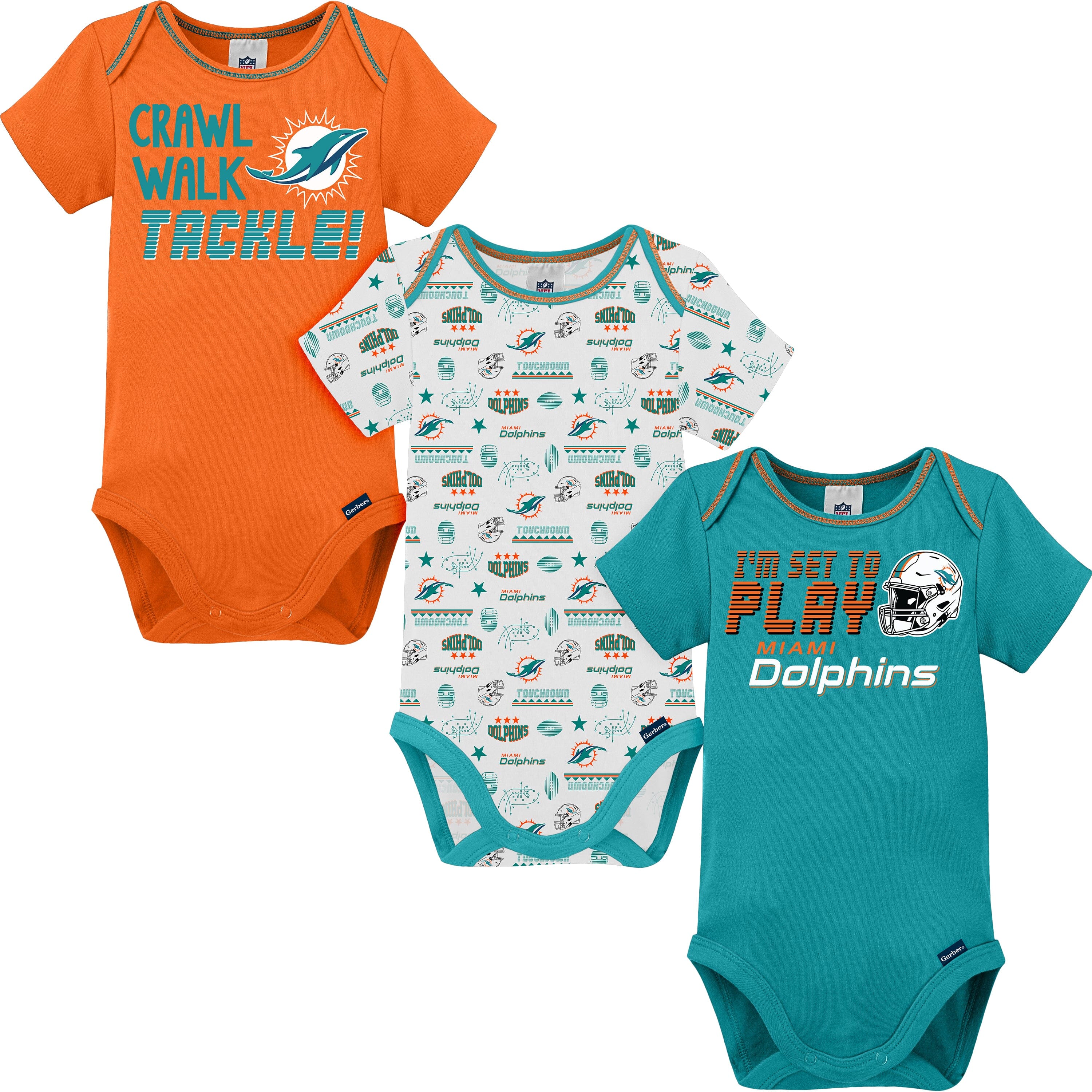 3-Pack NFL Short Sleeve Bodysuits