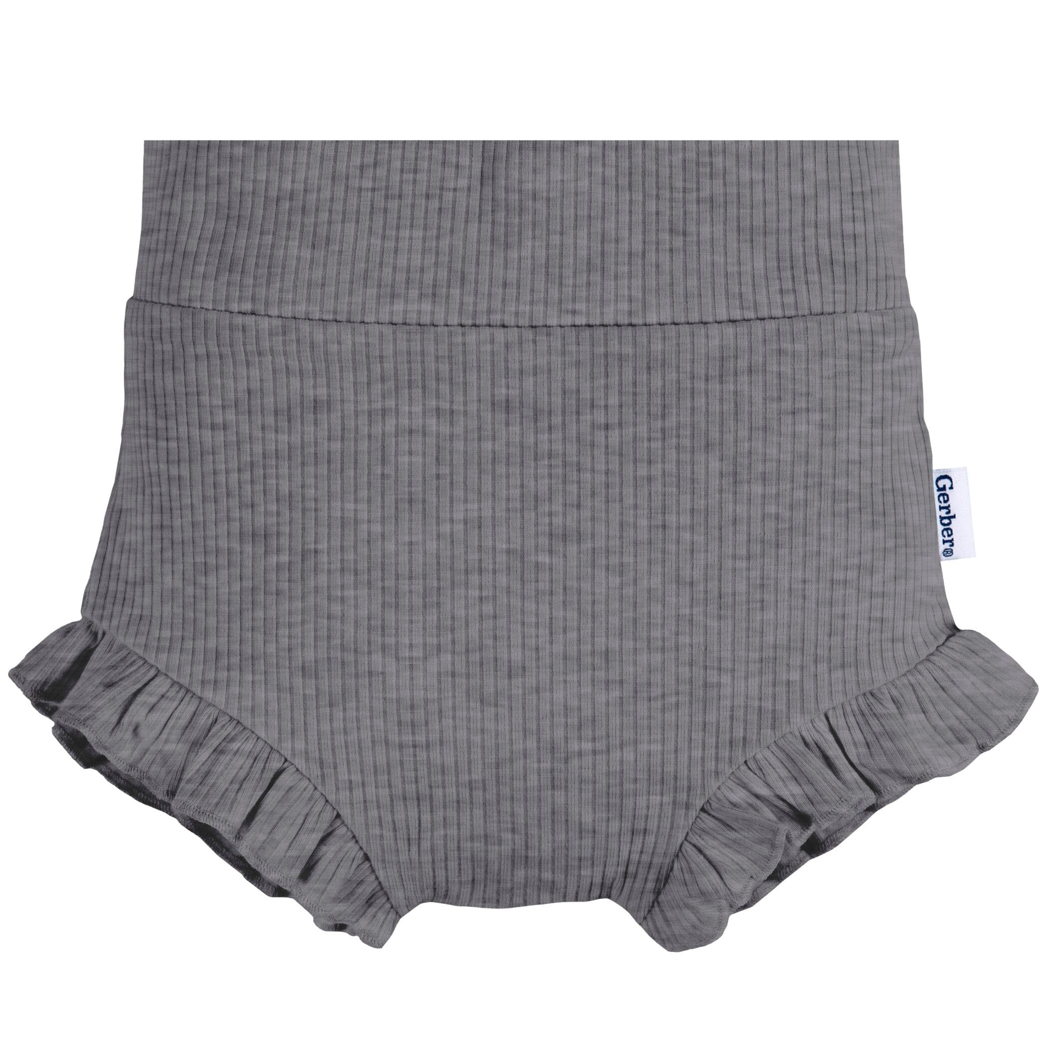 3-Pack Baby Girls Black, Grey Heather, & Ivory Bloomer Shorts