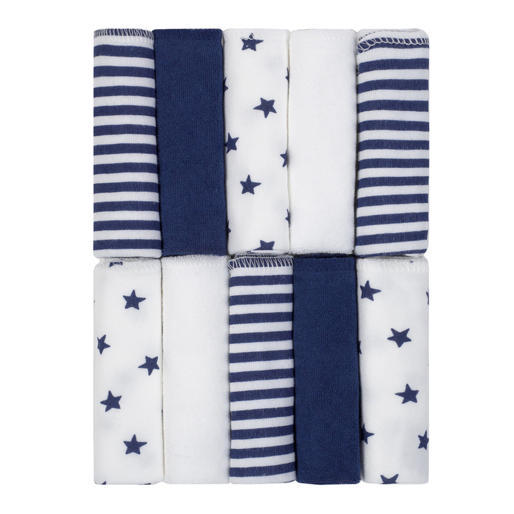 10-Pack Baby Boys Stars Washcloths