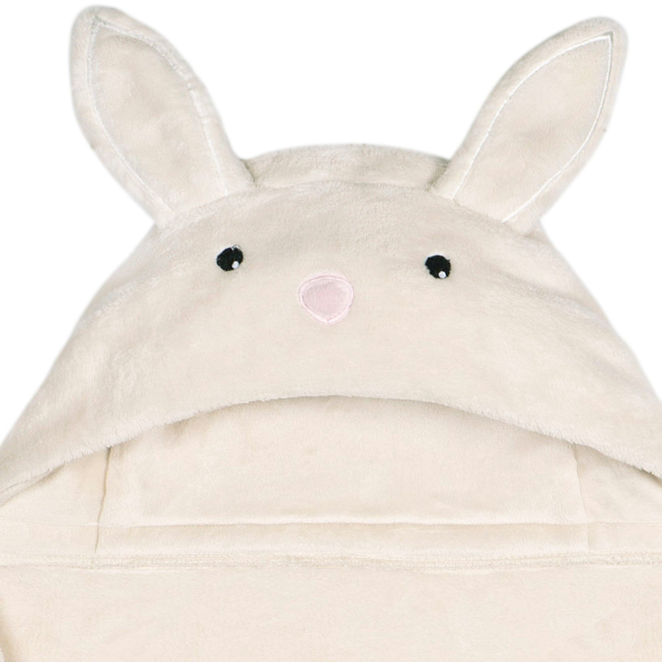 Embroidered 2-Piece Bunny Hooded Wearable Blanket & Security Blanket Set