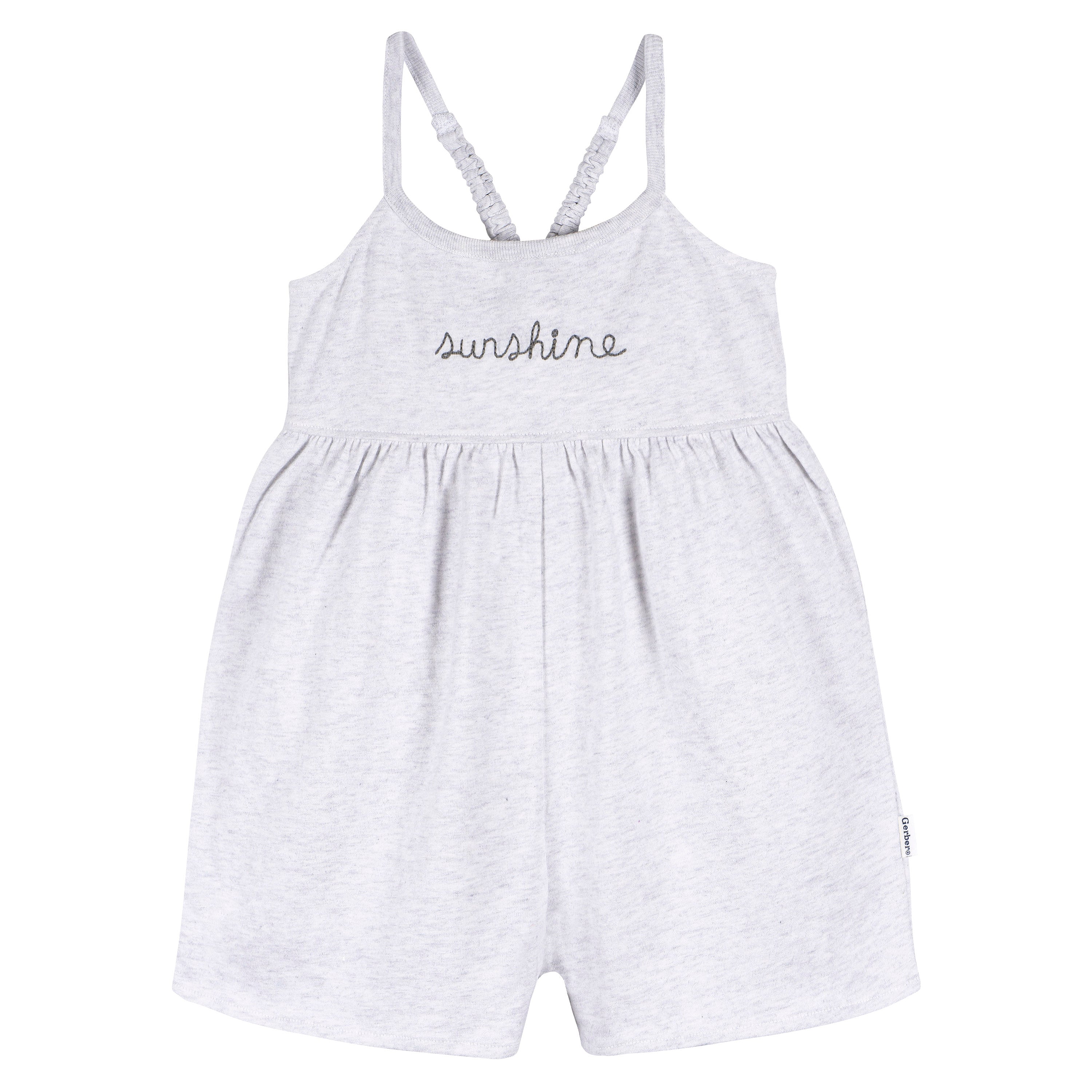 2-Pack Infant and Toddler Girls Light Grey Heather & Sand Dollars Rompers