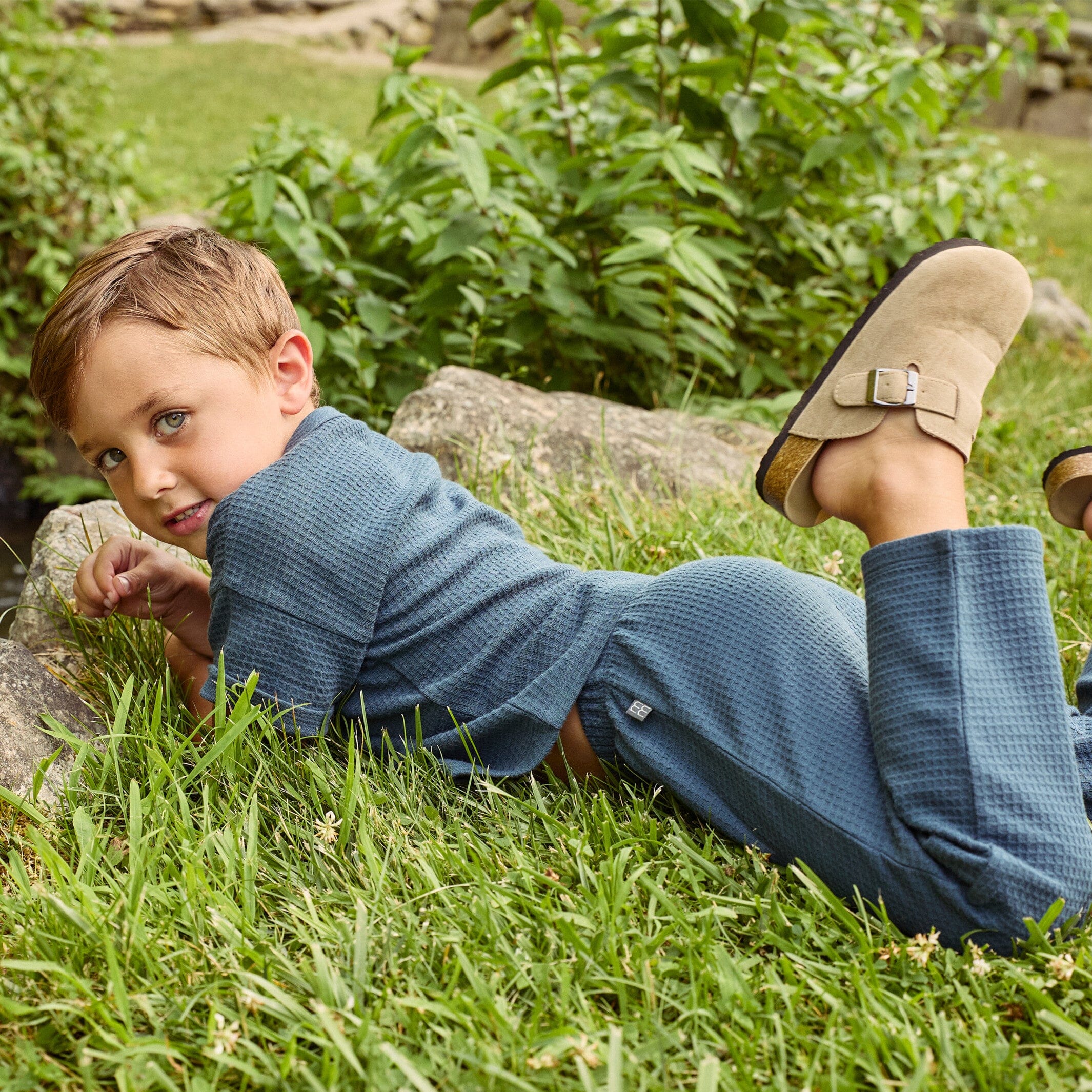 2-Piece Infant & Toddler Boys Navy Pants and Shirt Set