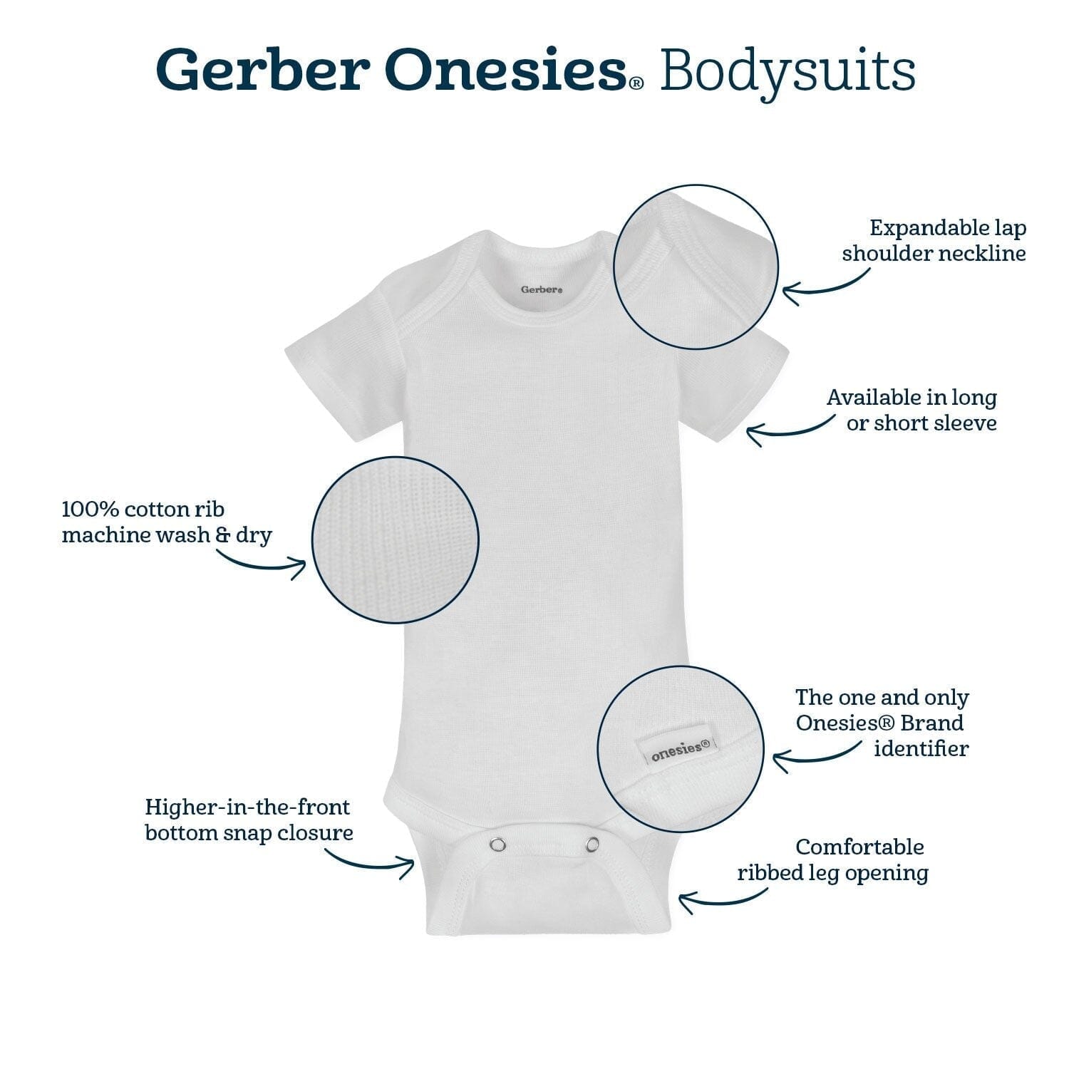 5-Pack Grey Onesies Bodysuits