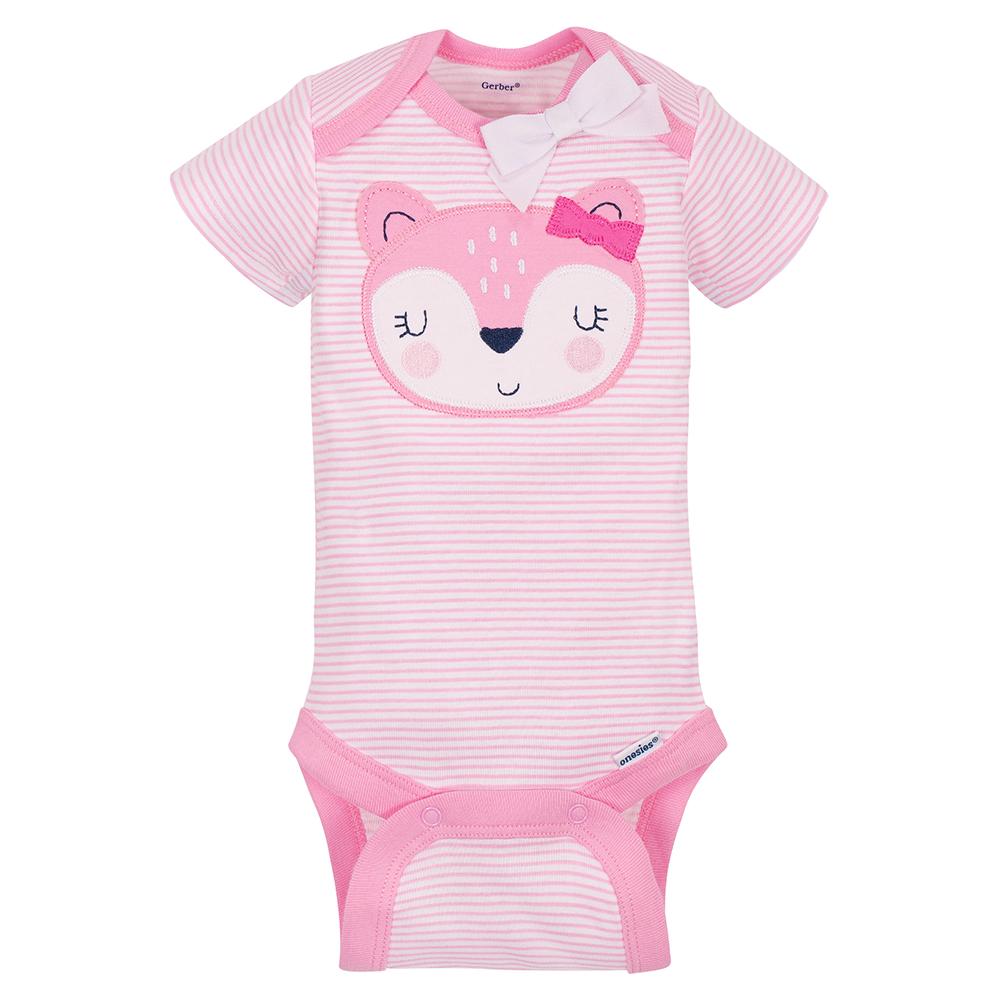 5-Pack Girls Fox Short Sleeve Onesies Bodysuits