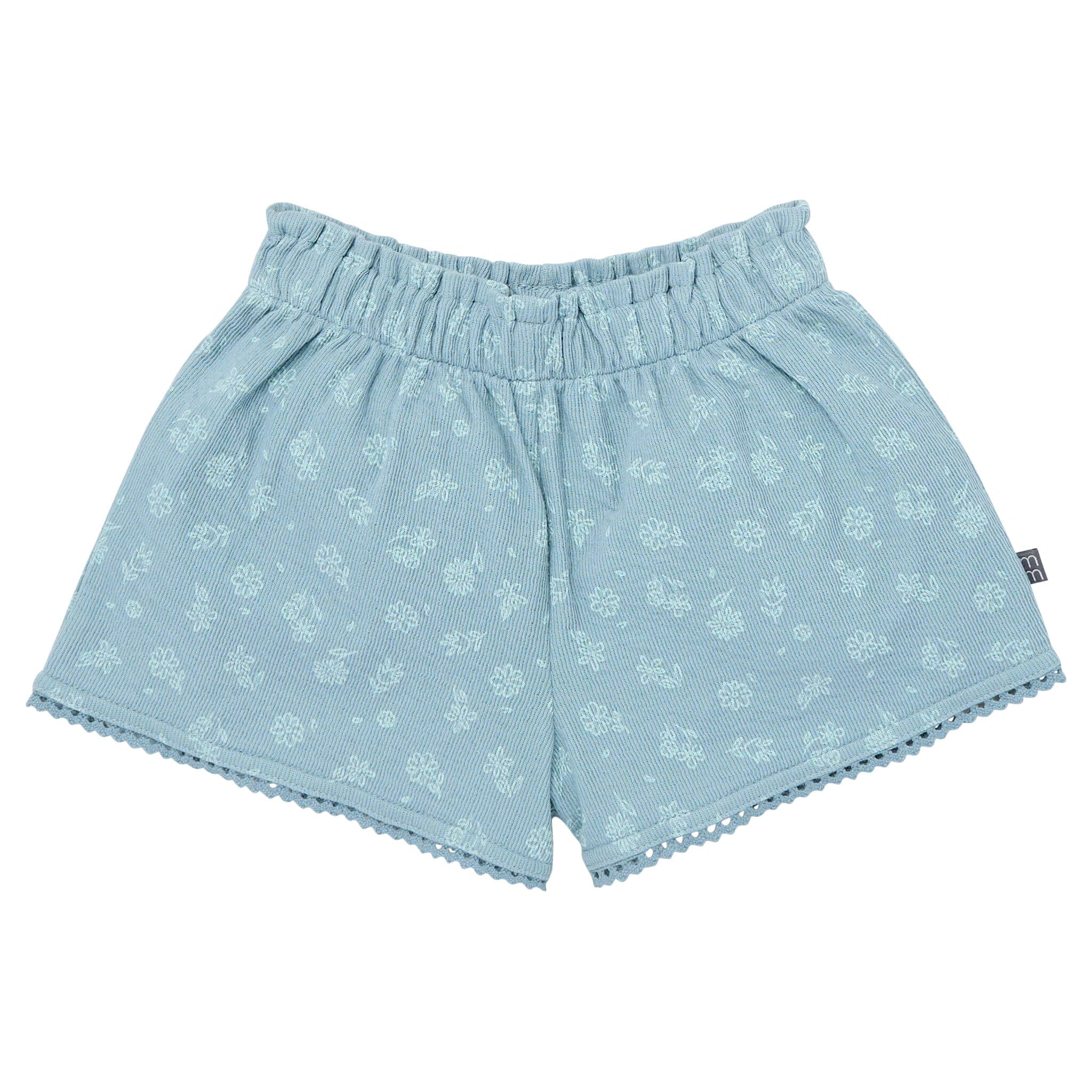 2-Piece Infant & Toddler Girls Teal Floral Top and Shorts Set