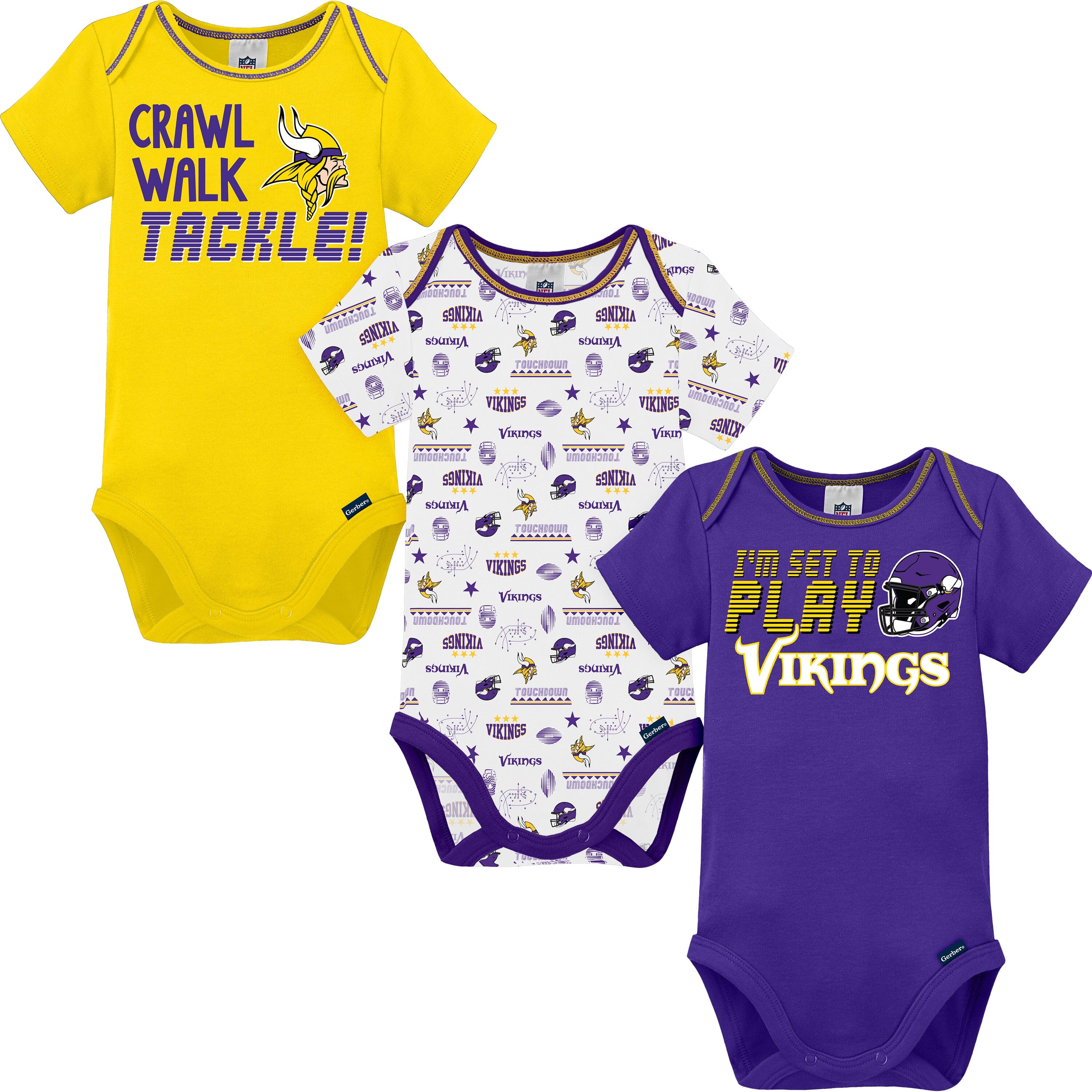 3-Pack NFL Short Sleeve Bodysuits