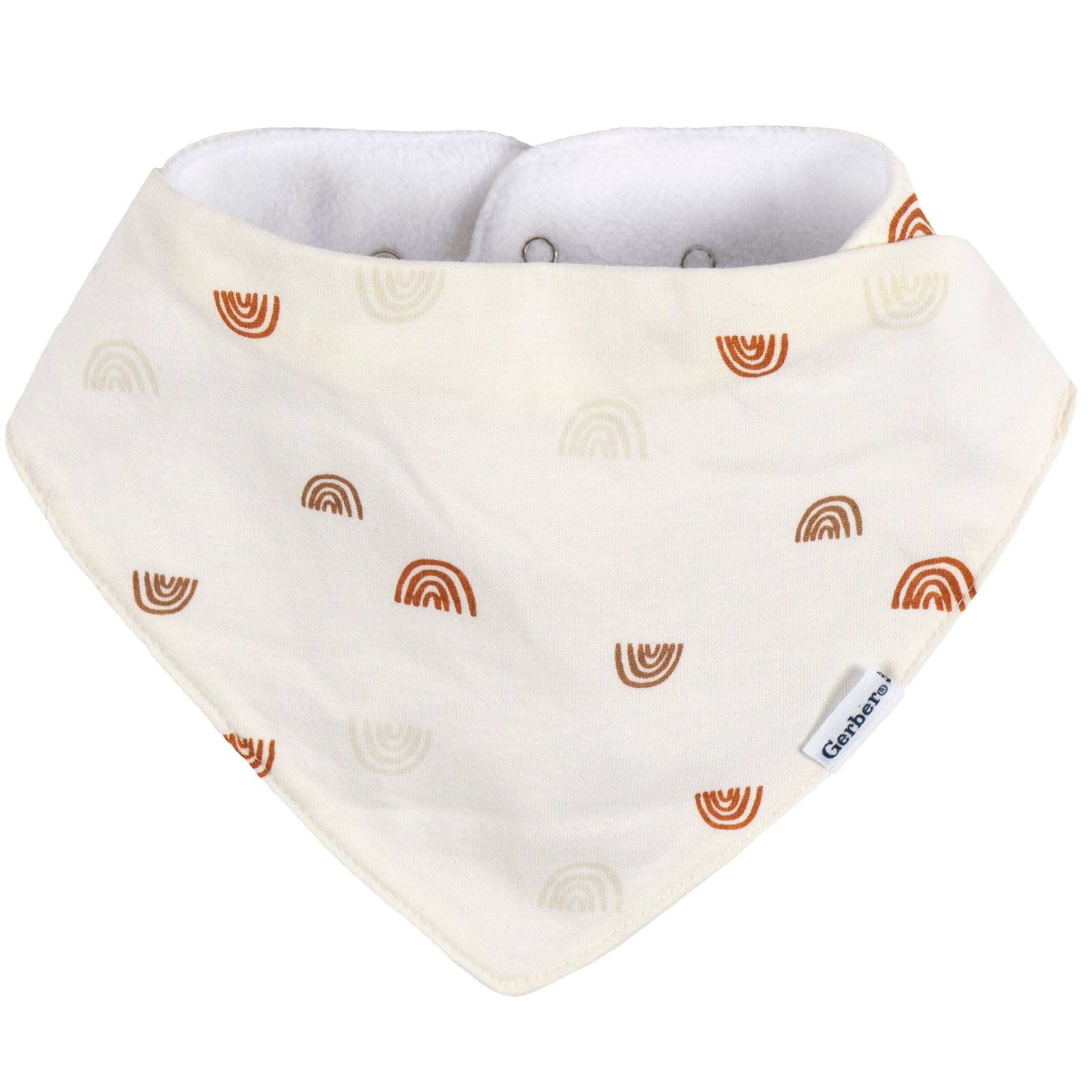 10-Pack Baby Neutral Rust Suns & Rainbows Jersey Bandana Bibs