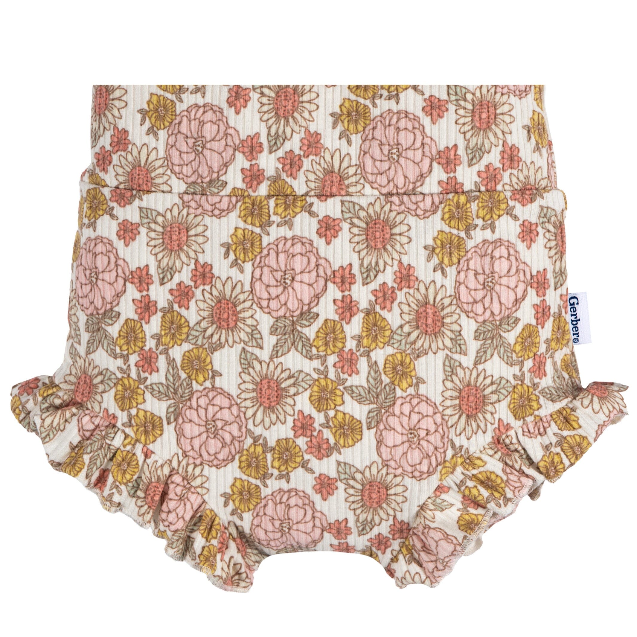 3-Pack Baby Girls Brown, Pink, & Garden Floral Bloomer Shorts