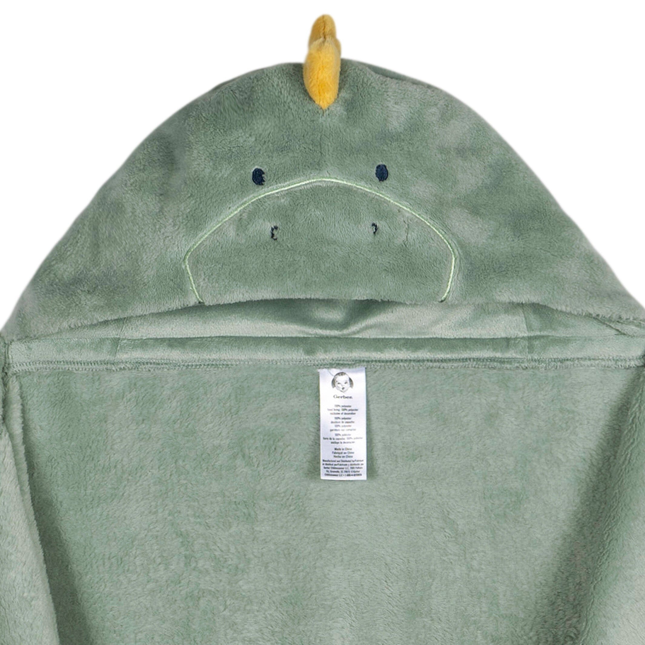 Embroidered 2-Piece Dino Hooded Wearable Blanket & Security Blanket Set