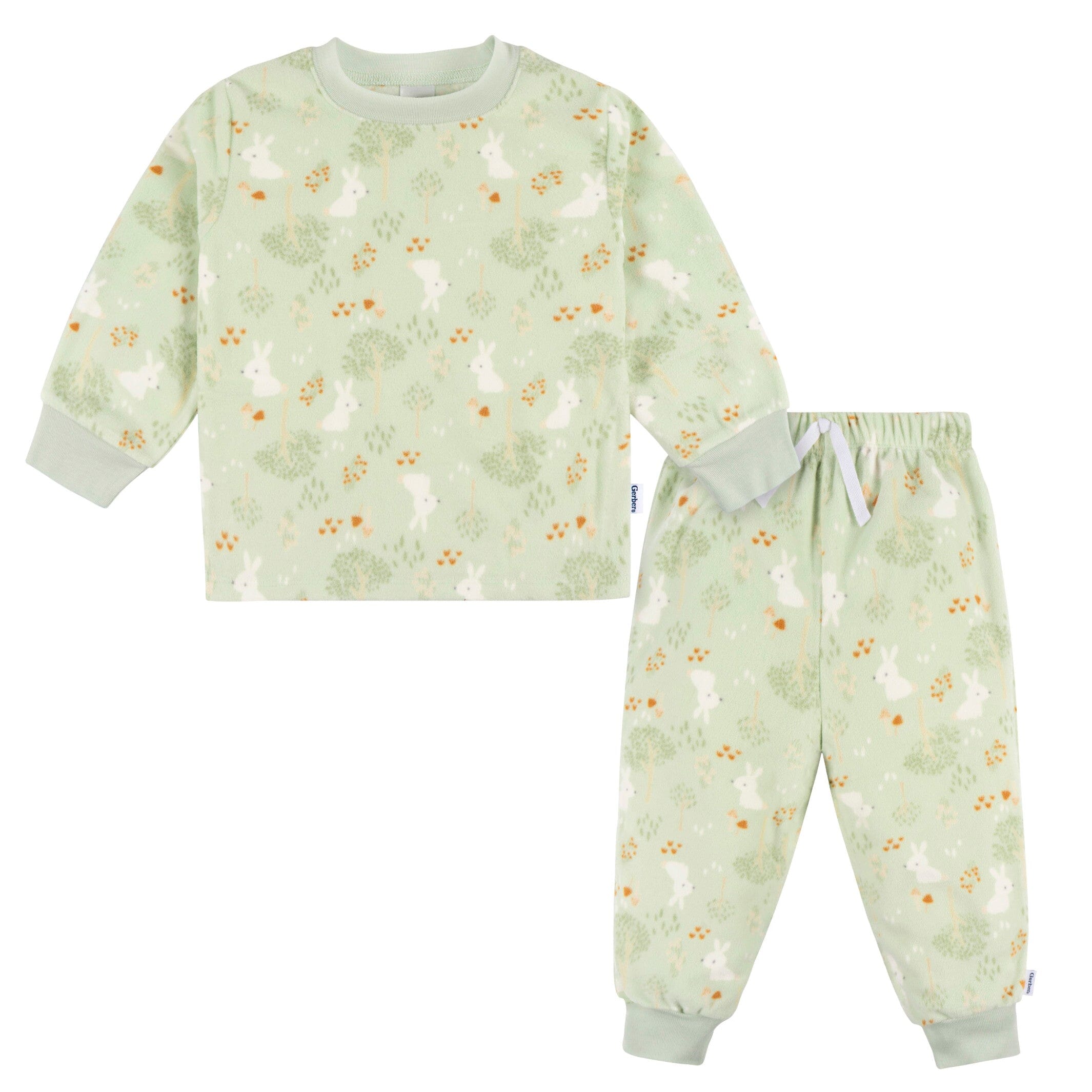 2-Piece Infant & Toddler Girls Green Forrest Fleece Pajamas