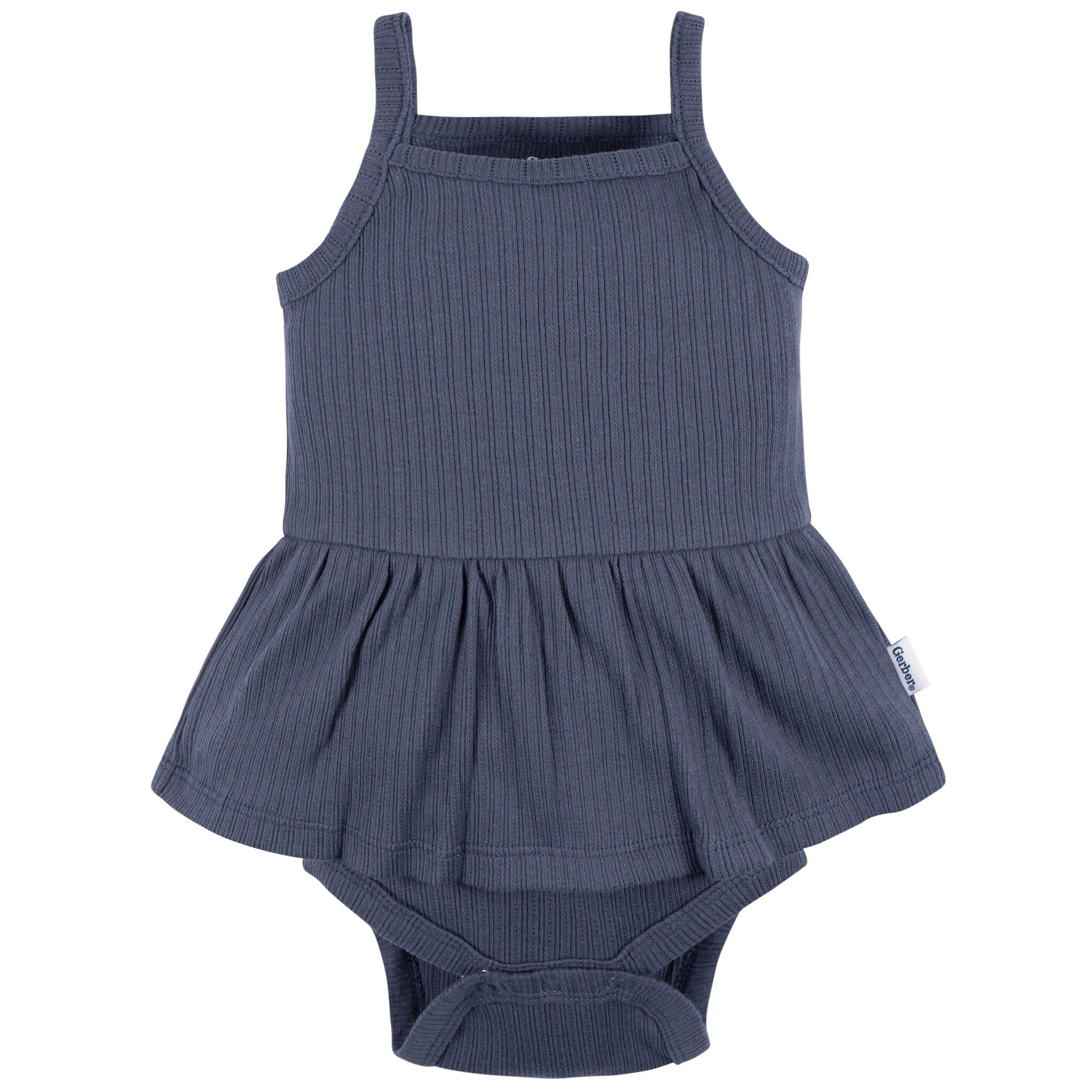 3-Pack Baby Girls Coral, Gray, & Navy Sleeveless Skirted Onesies Bodysuits