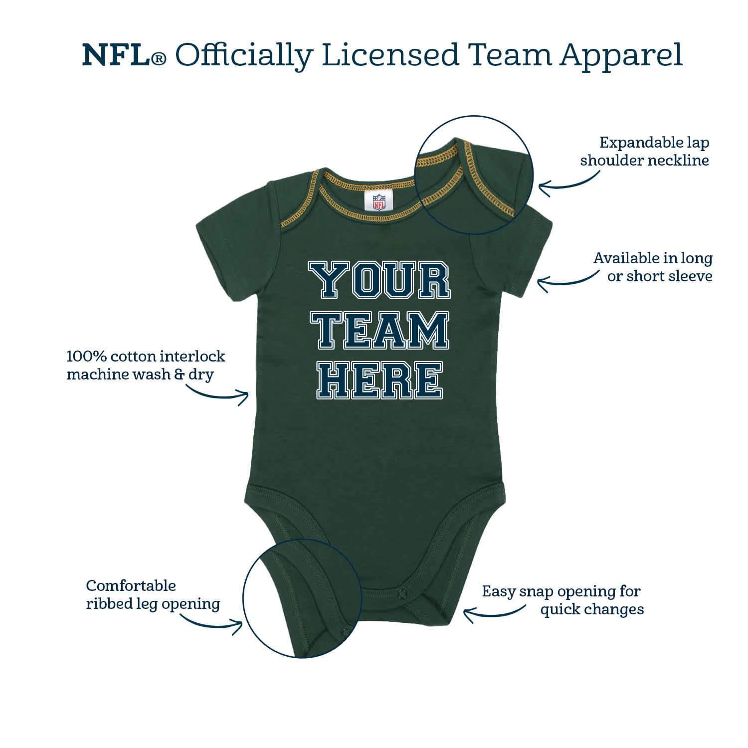 3-Pack NFL Short Sleeve Bodysuits