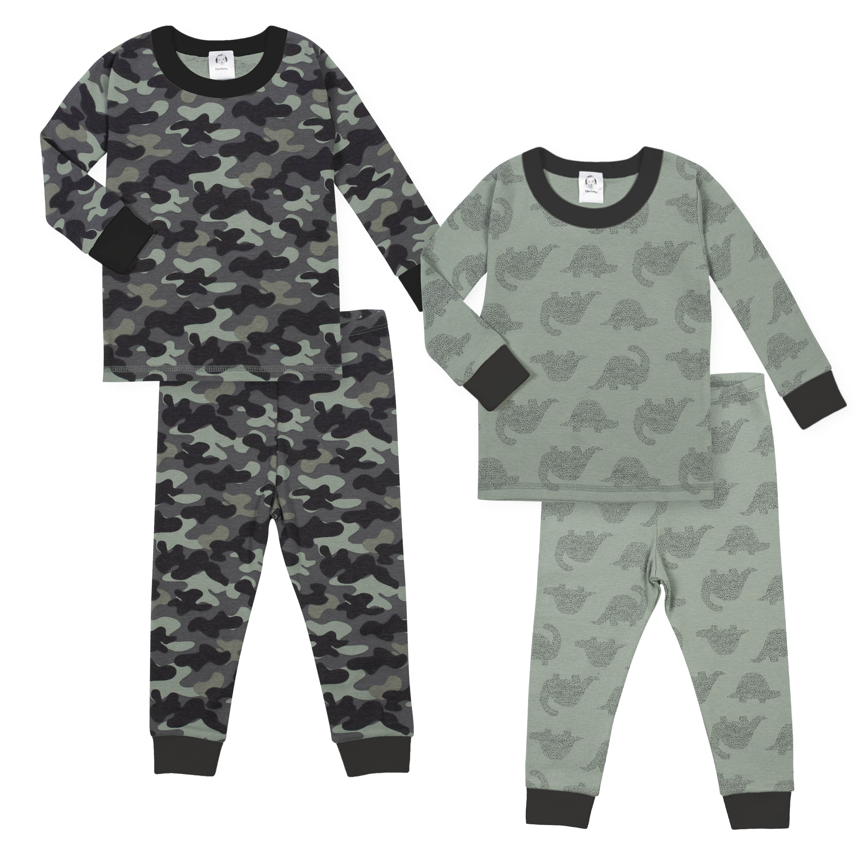 4-Piece Boys Organic Dinosaur Snug Fit Pajamas