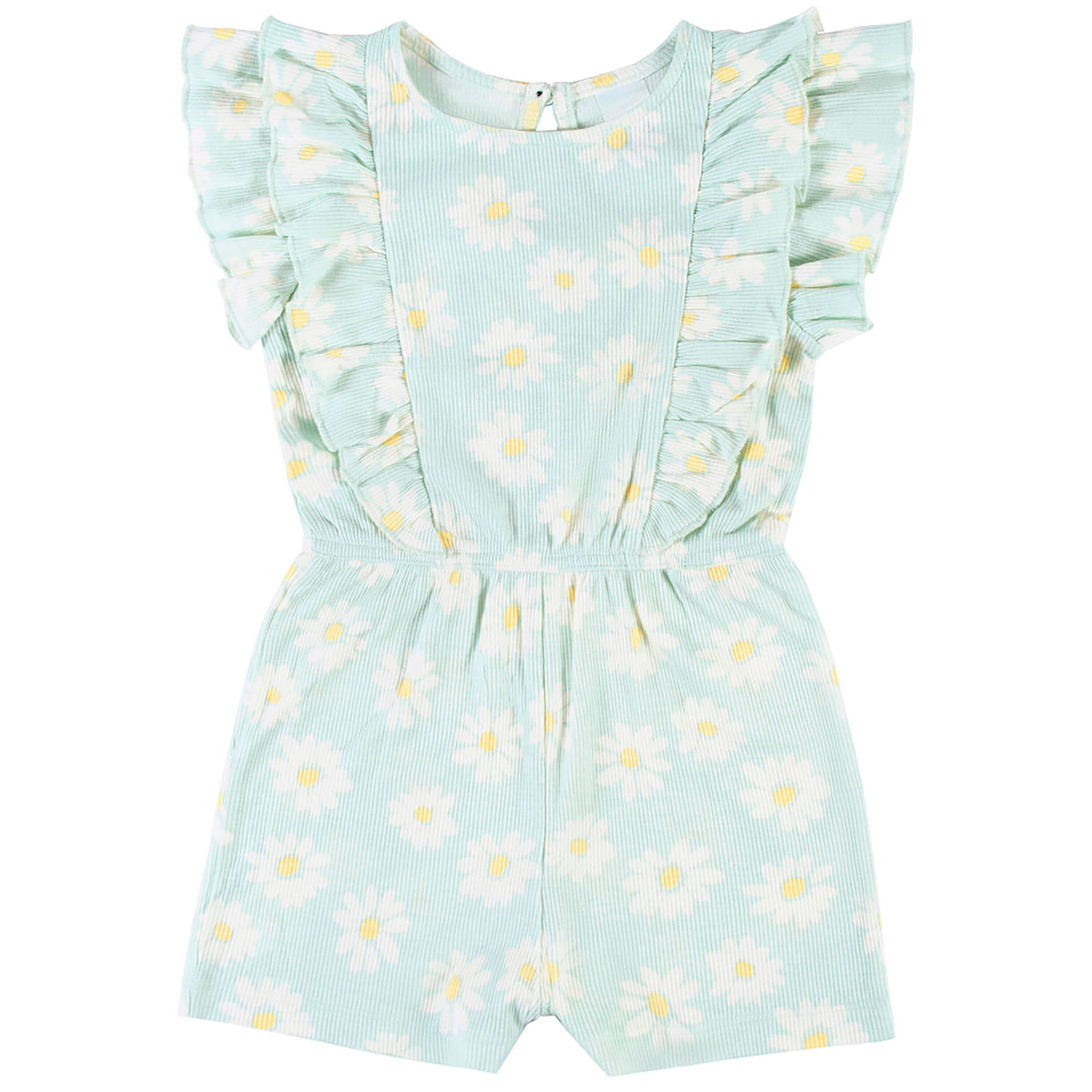 Infant & Toddler Girls Blue Ruffled Romper