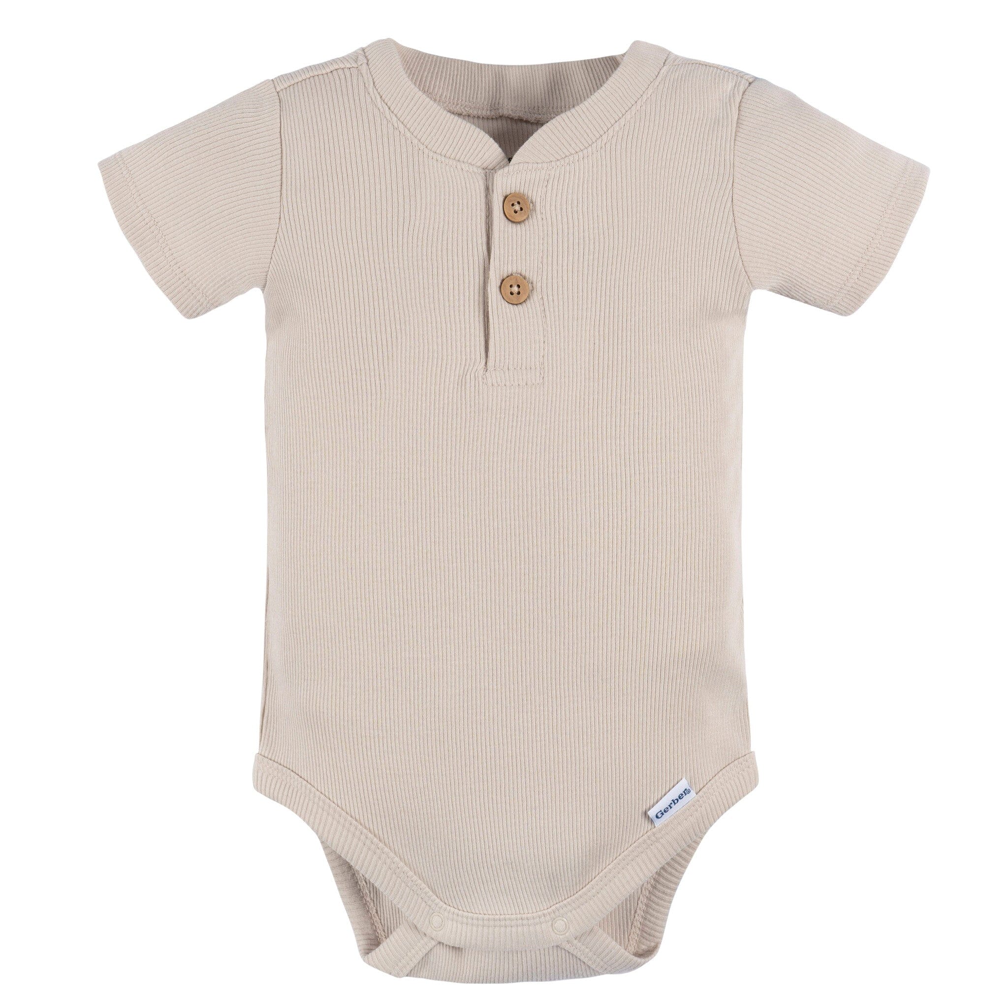 2-Pack Baby Boys Beige Bodysuit and Shorts Set