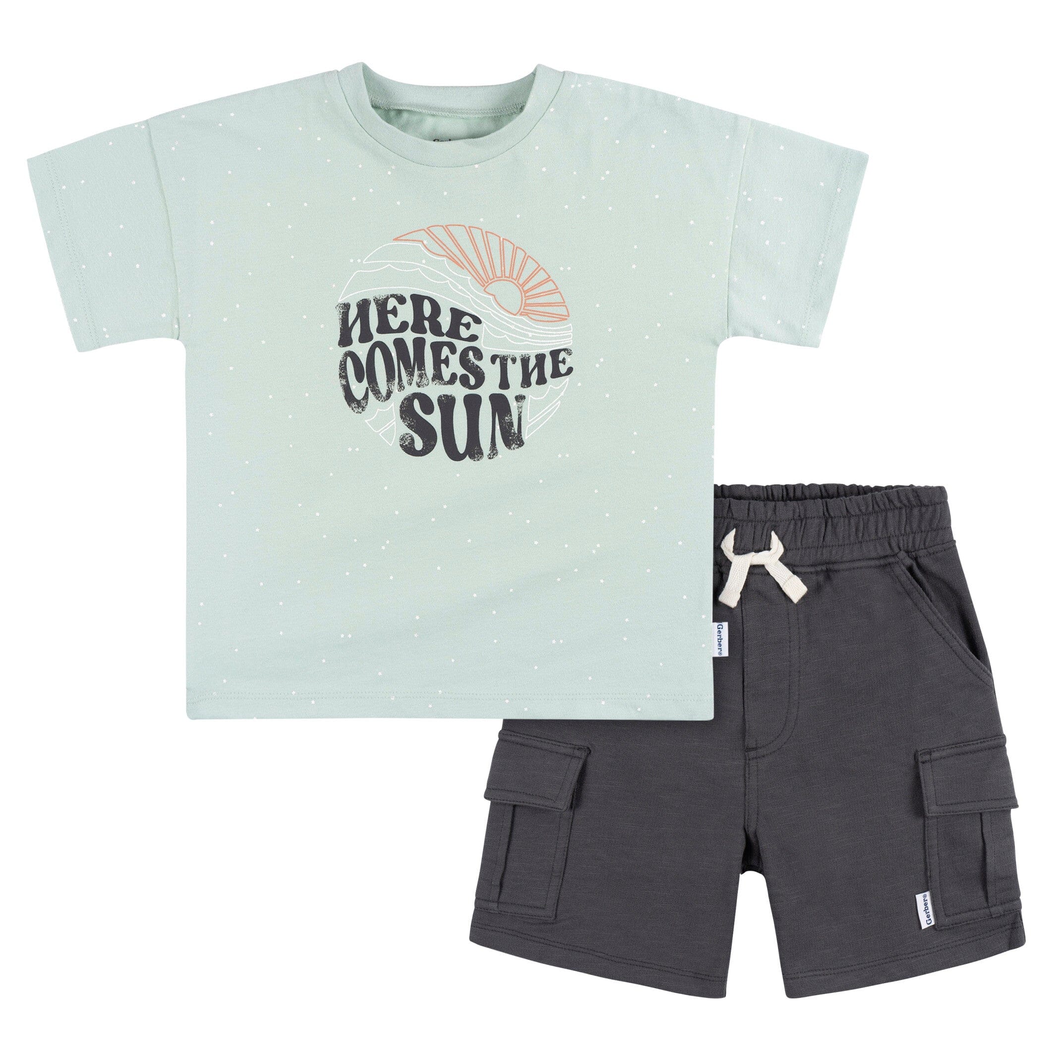 2-Piece Toddler Boys Sun T-Shirt & Cargo Shorts Set