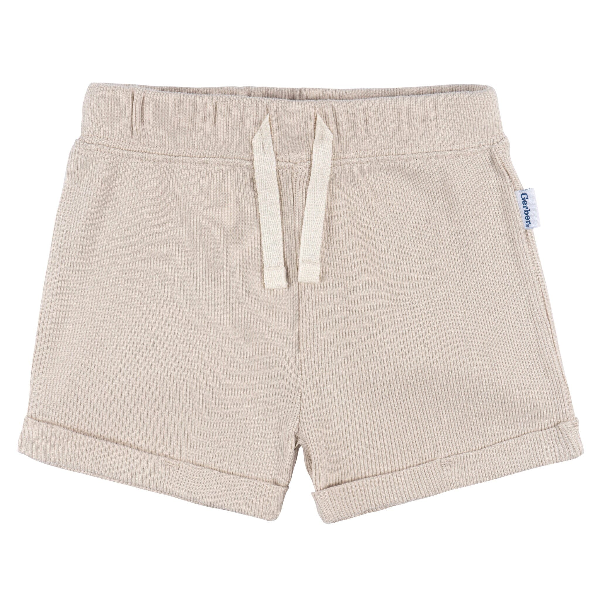 2-Pack Baby Boys Beige Bodysuit and Shorts Set