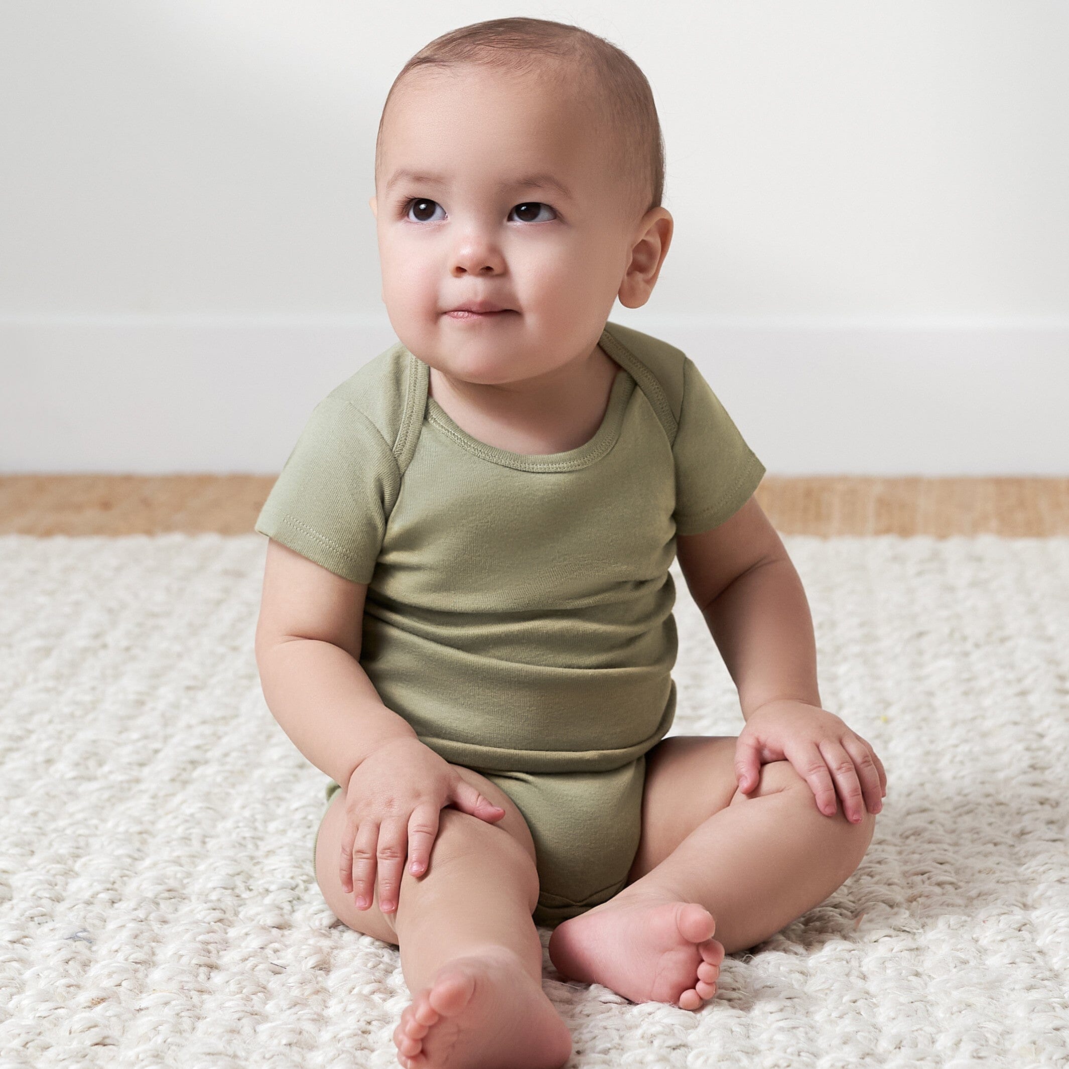 5-Pack Baby Neutral Green/ Brown Short Sleeve Onesies Bodysuits