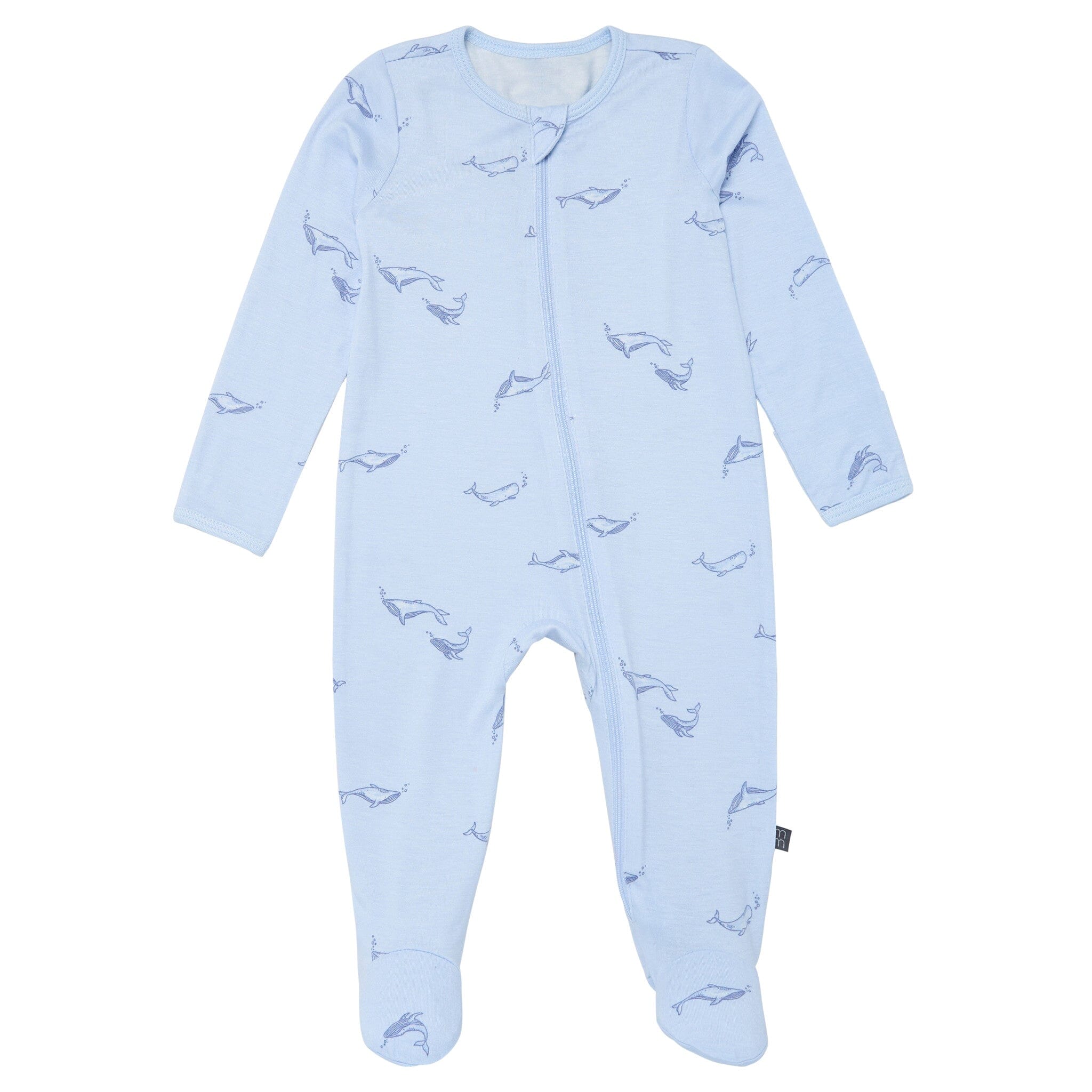 2-Pack Baby Boys Light Blue Whale Sleep 'N Play With Mittens