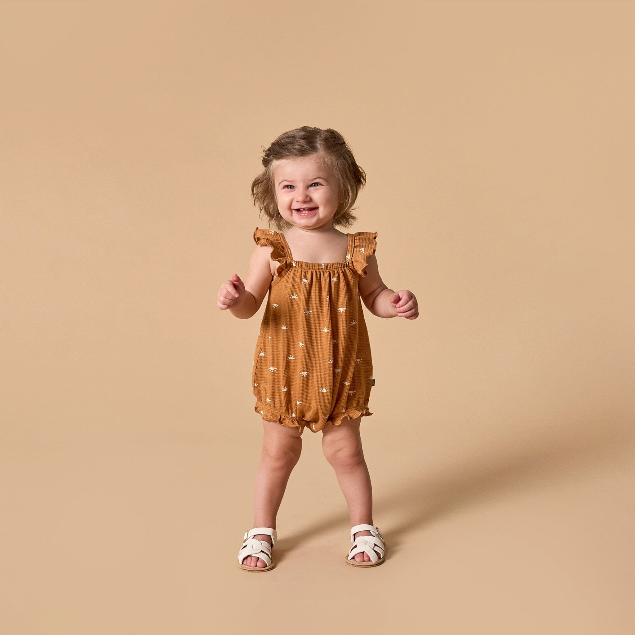 Baby Girls Medium Brown Sun Bubble Romper