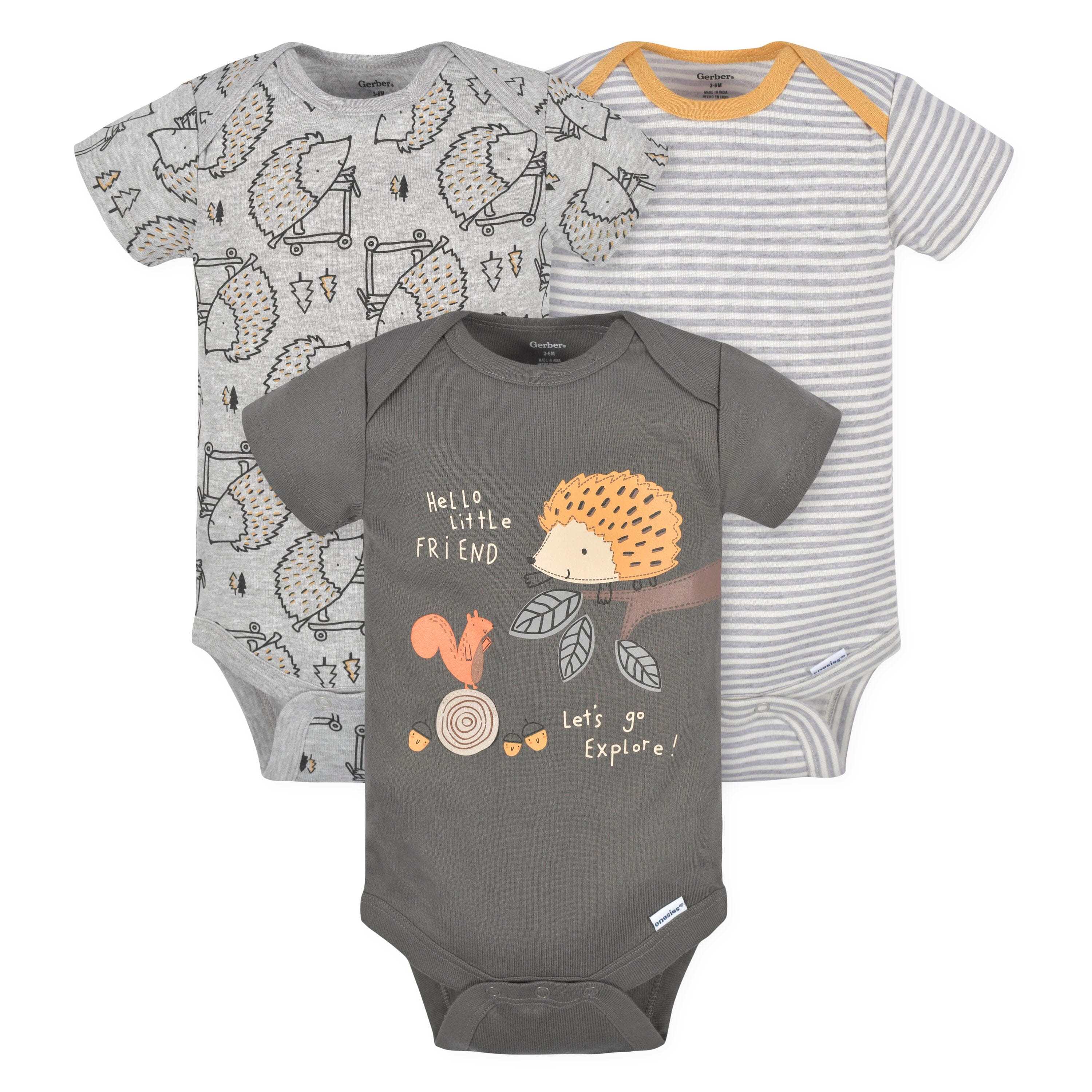 10-Piece Baby Boys Hedgehog Onesies Bodysuits, Pants, and Caps Set