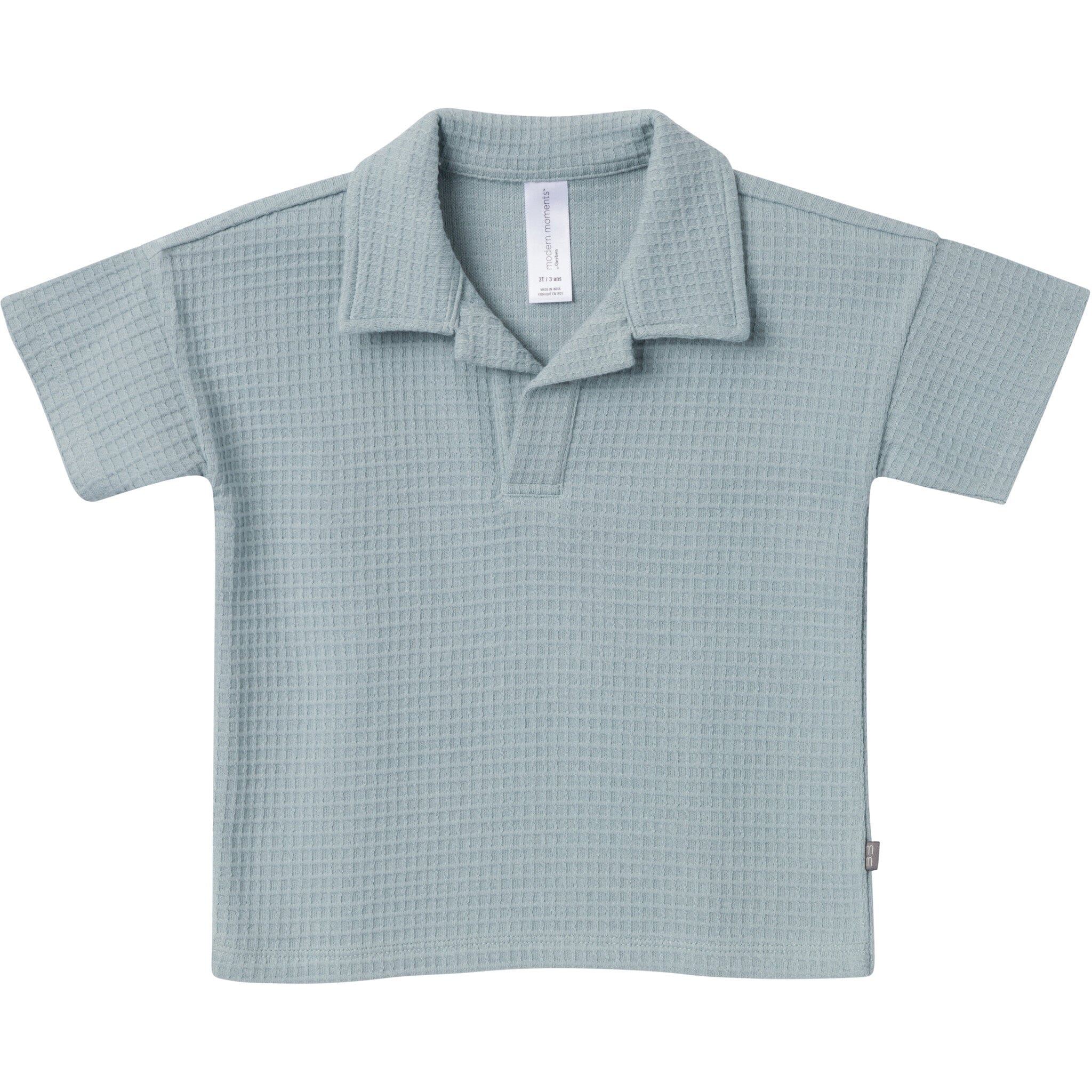 2-Piece Toddler Boys Medium Teal Johnny Collar and Shorts Set