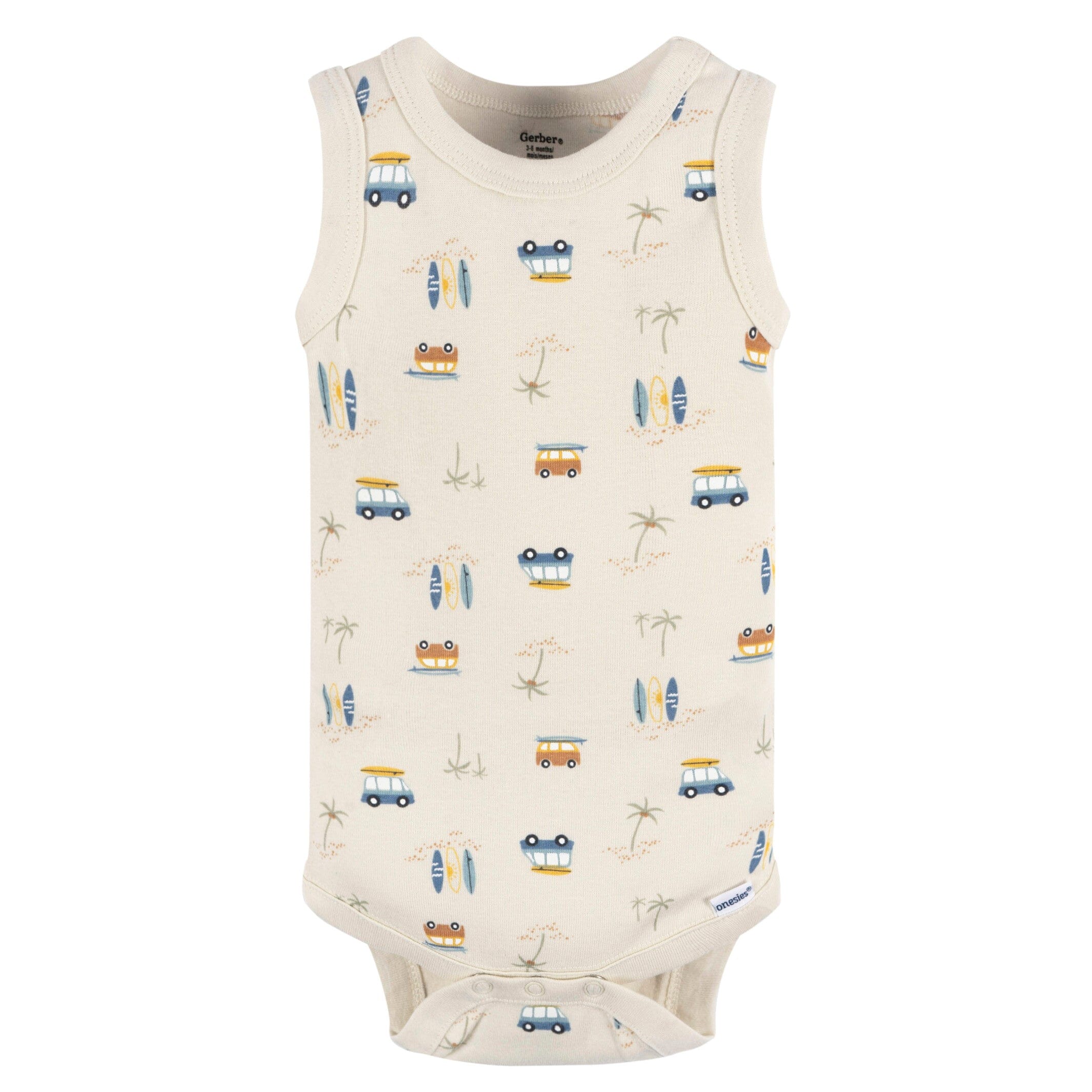 4-Pack Baby Boys Surfer Sleeveless Onesies Bodysuits