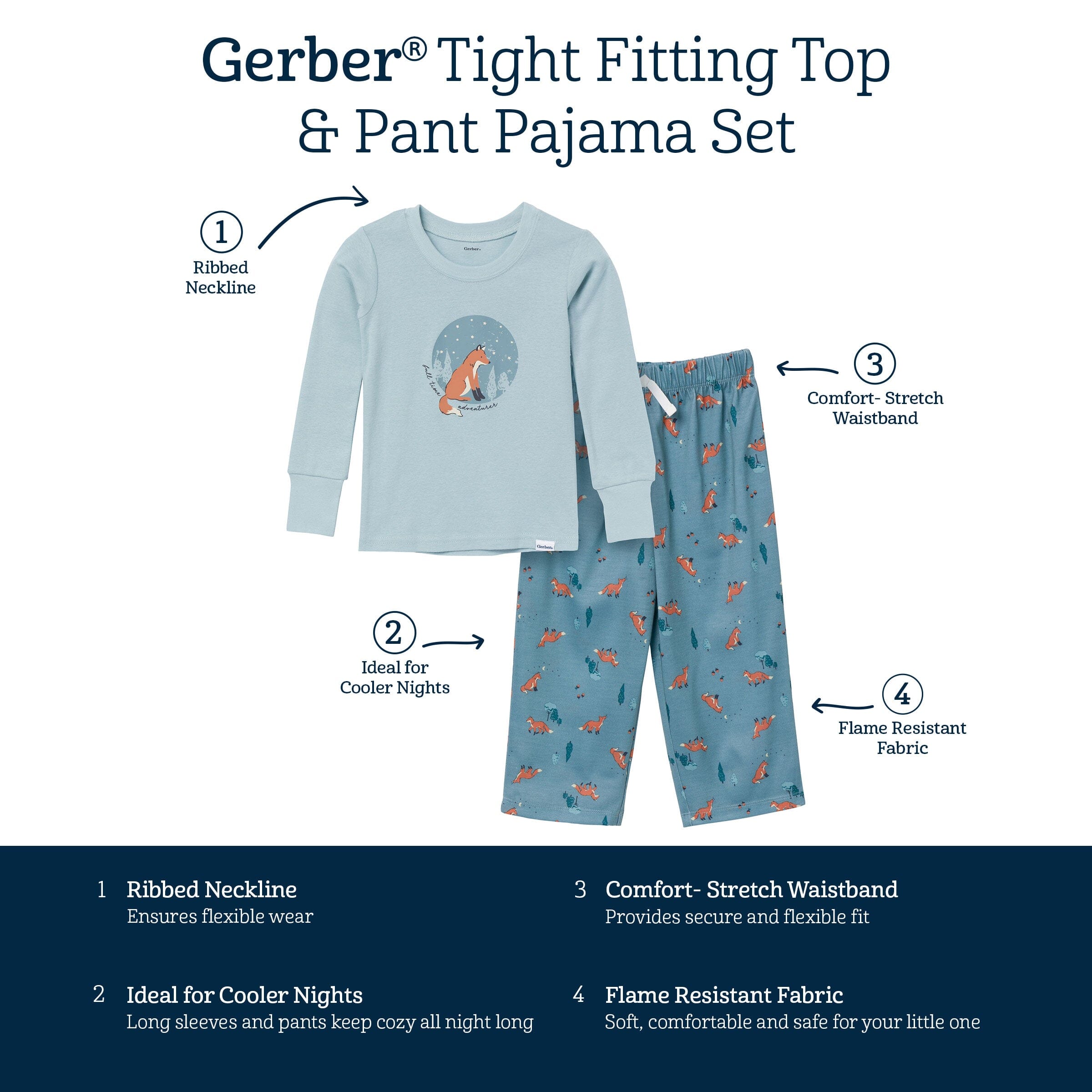 2-Piece Infant & Toddler Boys Fox Pajama Set