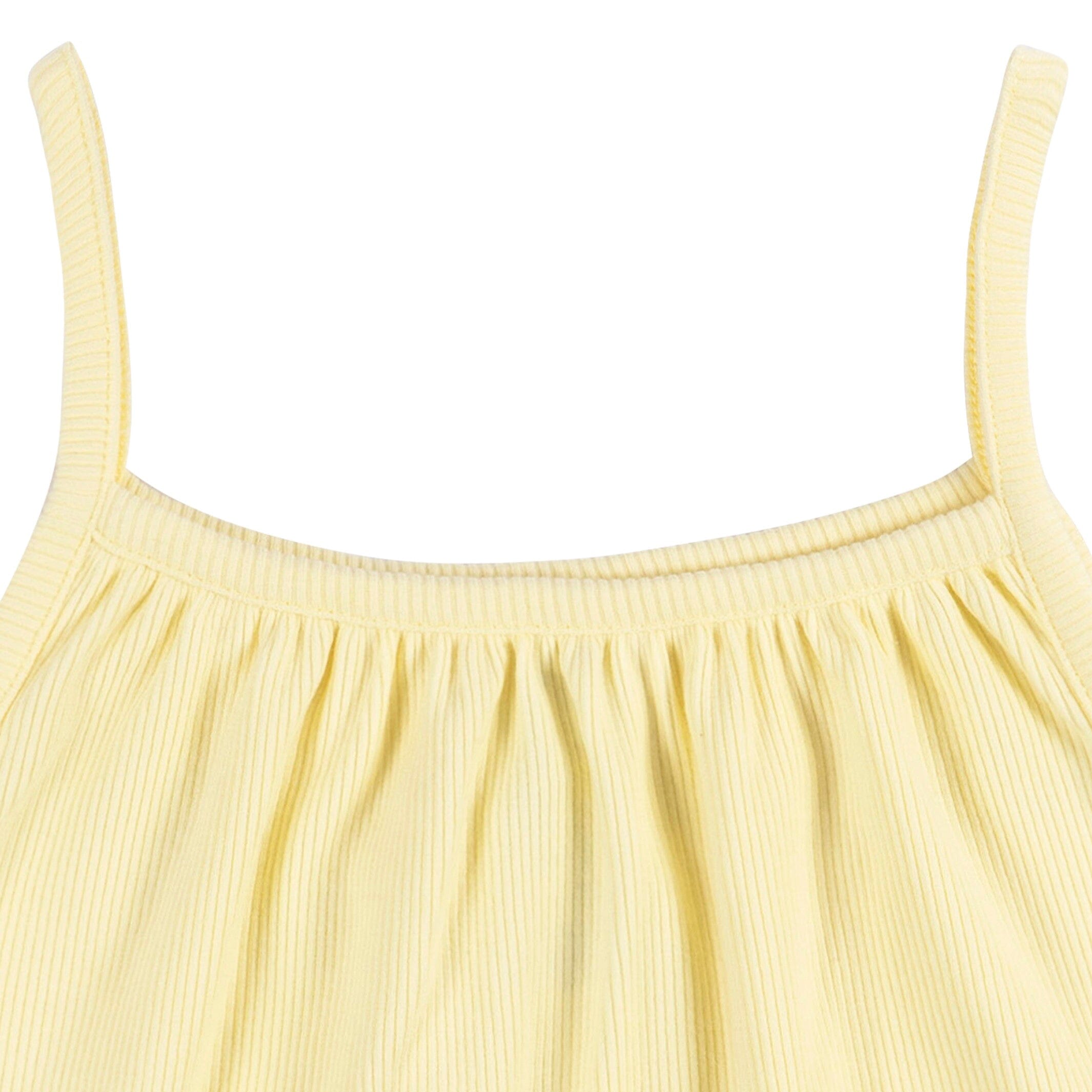 2-Piece Infant and Toddler Girls Yellow Tank Top & Shorts Set