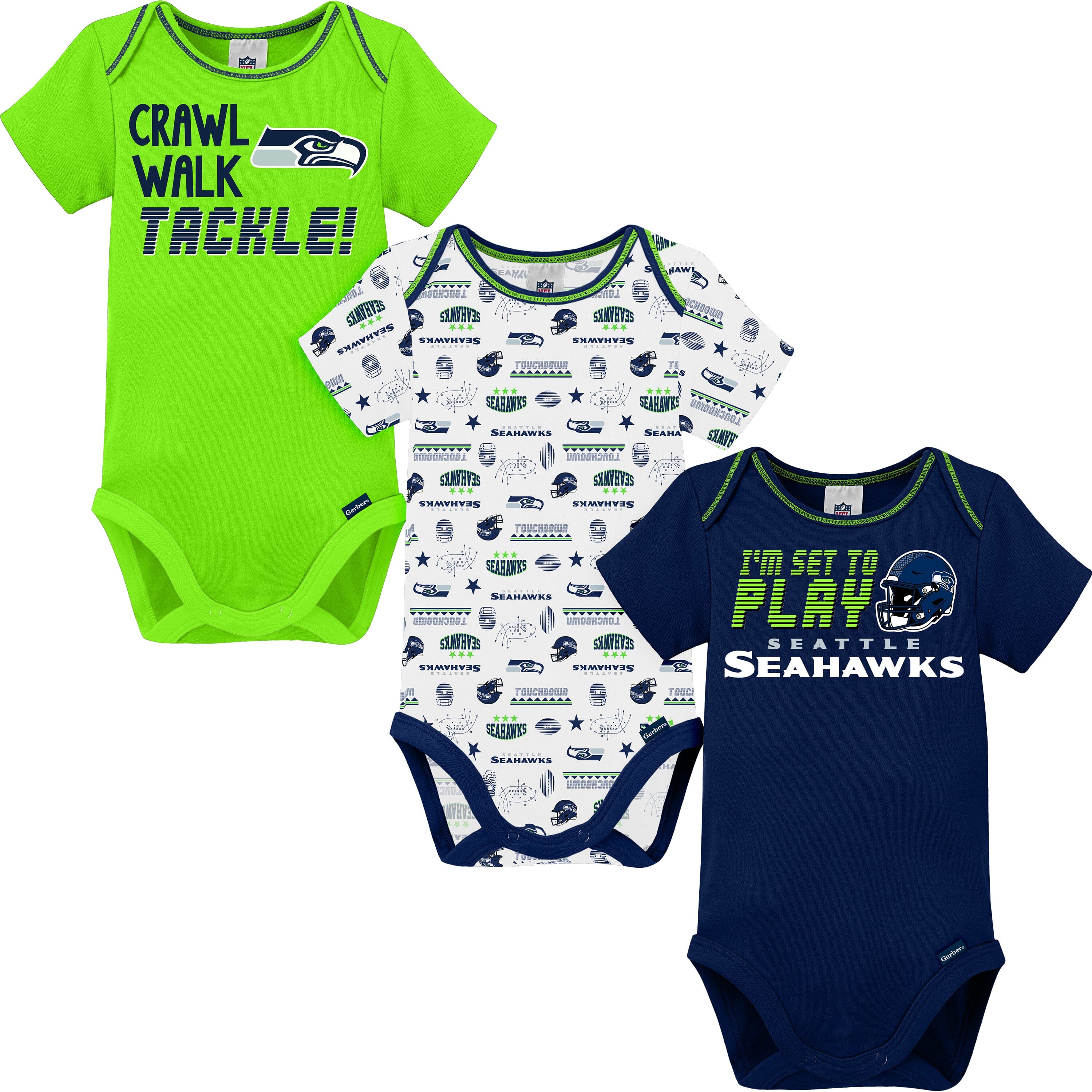 3-Pack NFL Short Sleeve Bodysuits