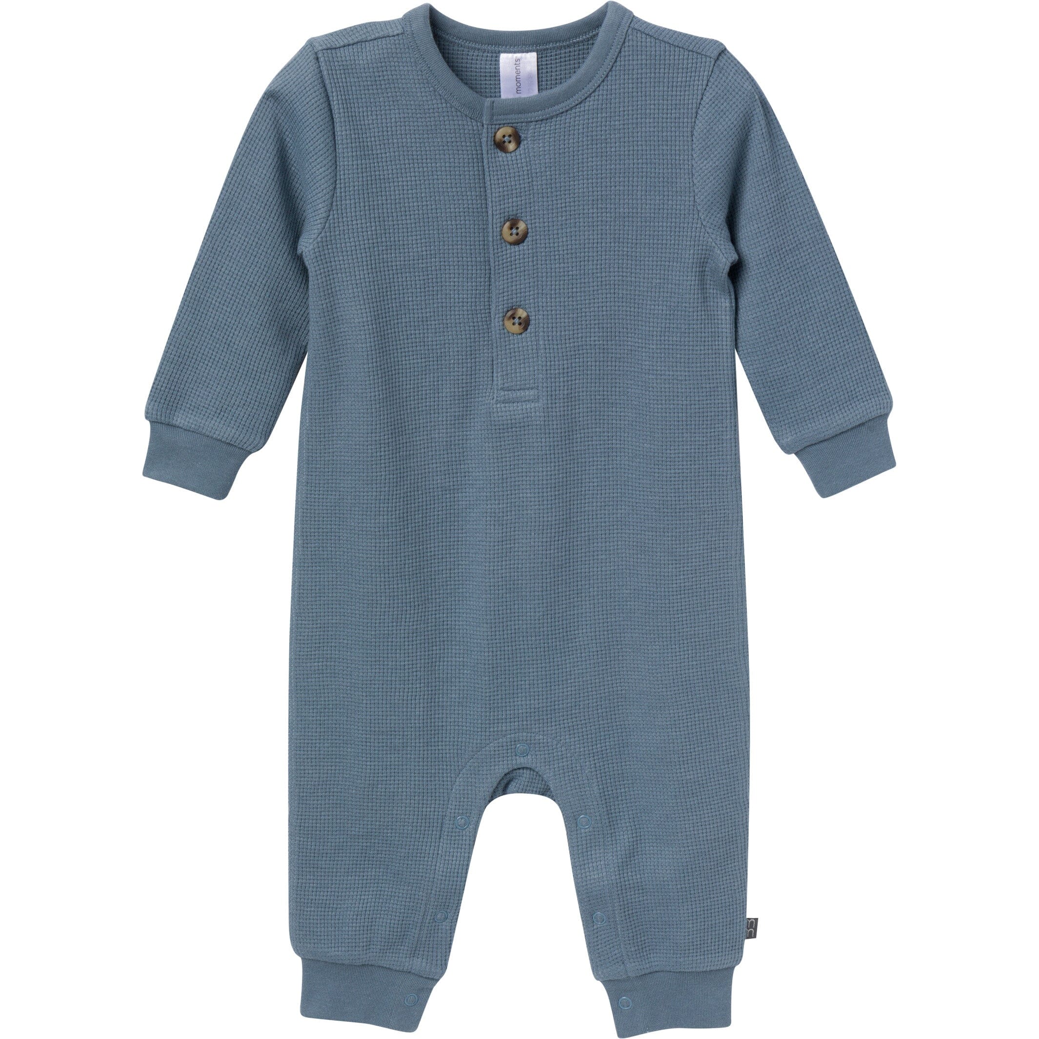 Baby Boys Medium Blue Waffle Slouch Romper