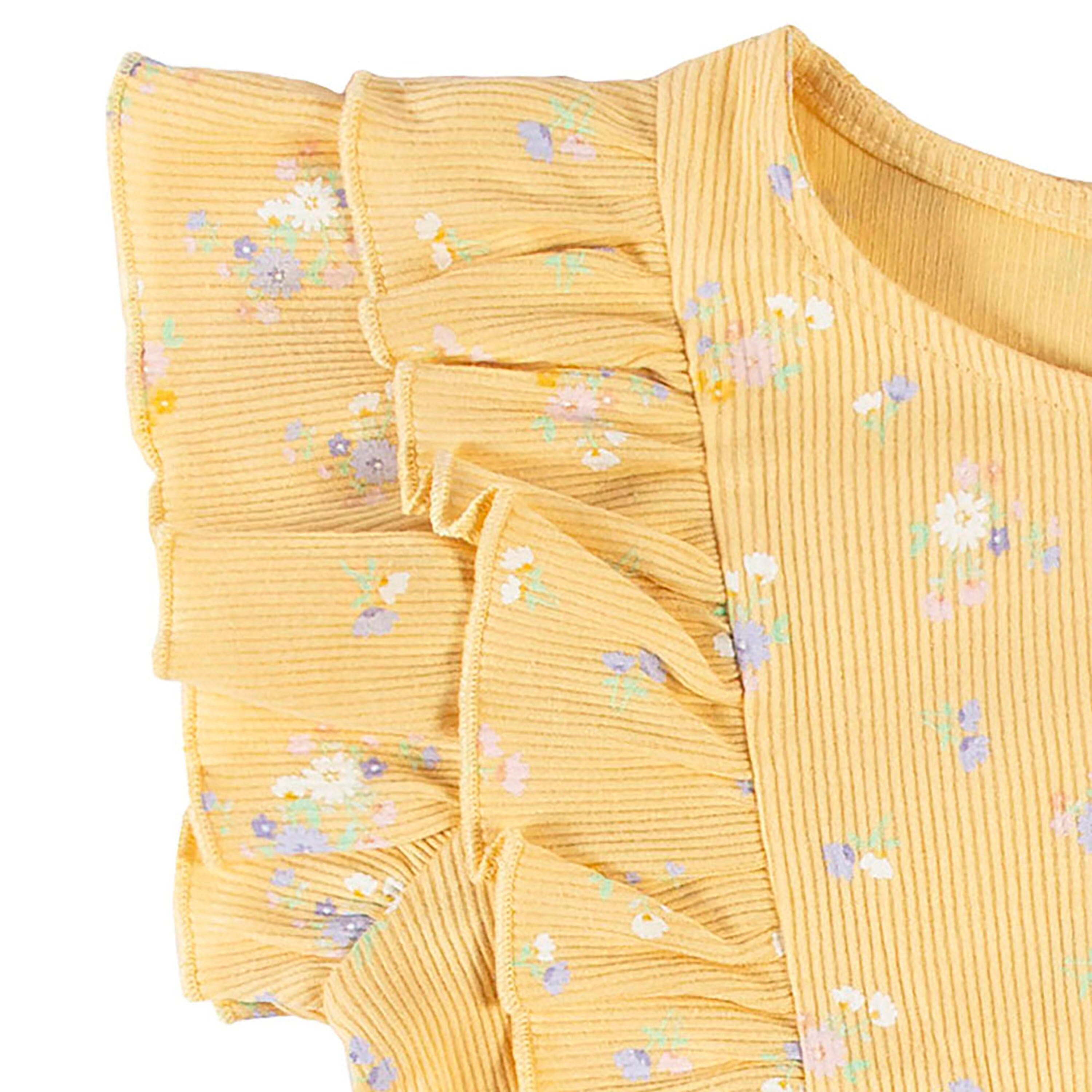 Infant & Toddler Girls Yellow Ruffled Romper