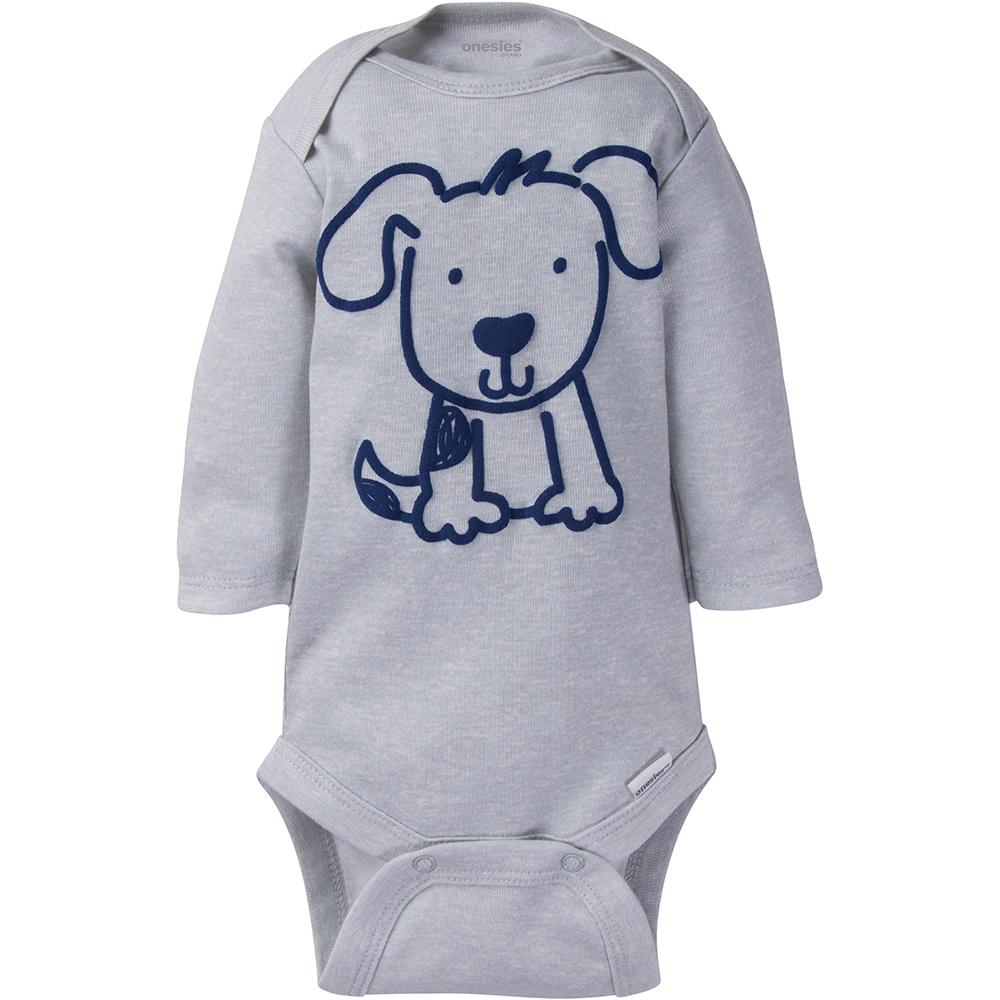 6-Pack Baby Boy Puppy Long Sleeve Onesies Brand Bodysuits