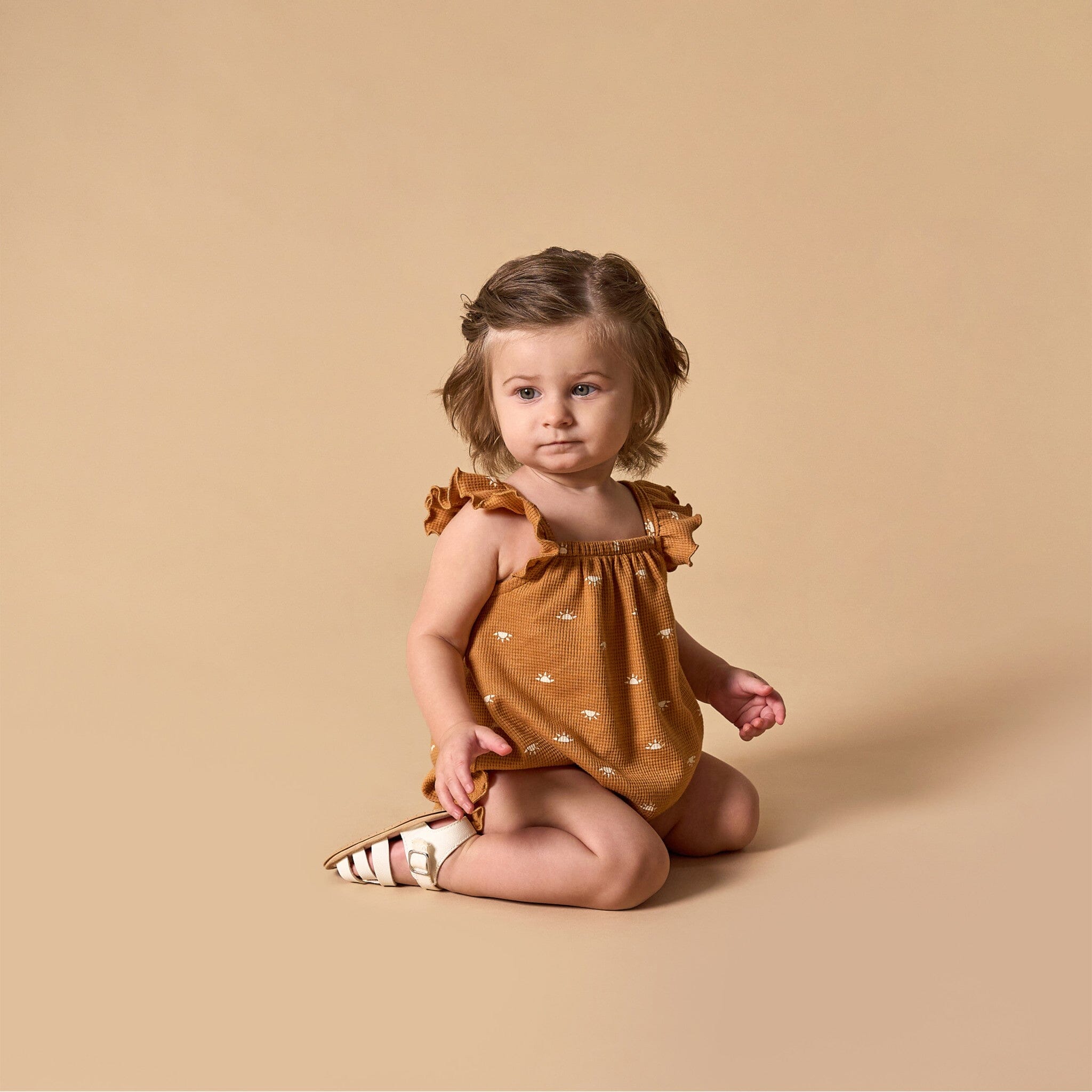 Baby Girls Medium Brown Sun Bubble Romper