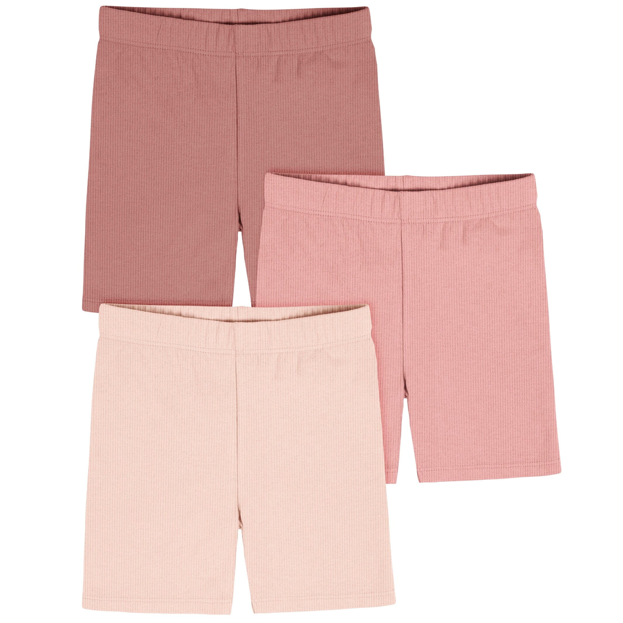 3-Pack Toddler Girls Dusty Pinks Bike Shorts