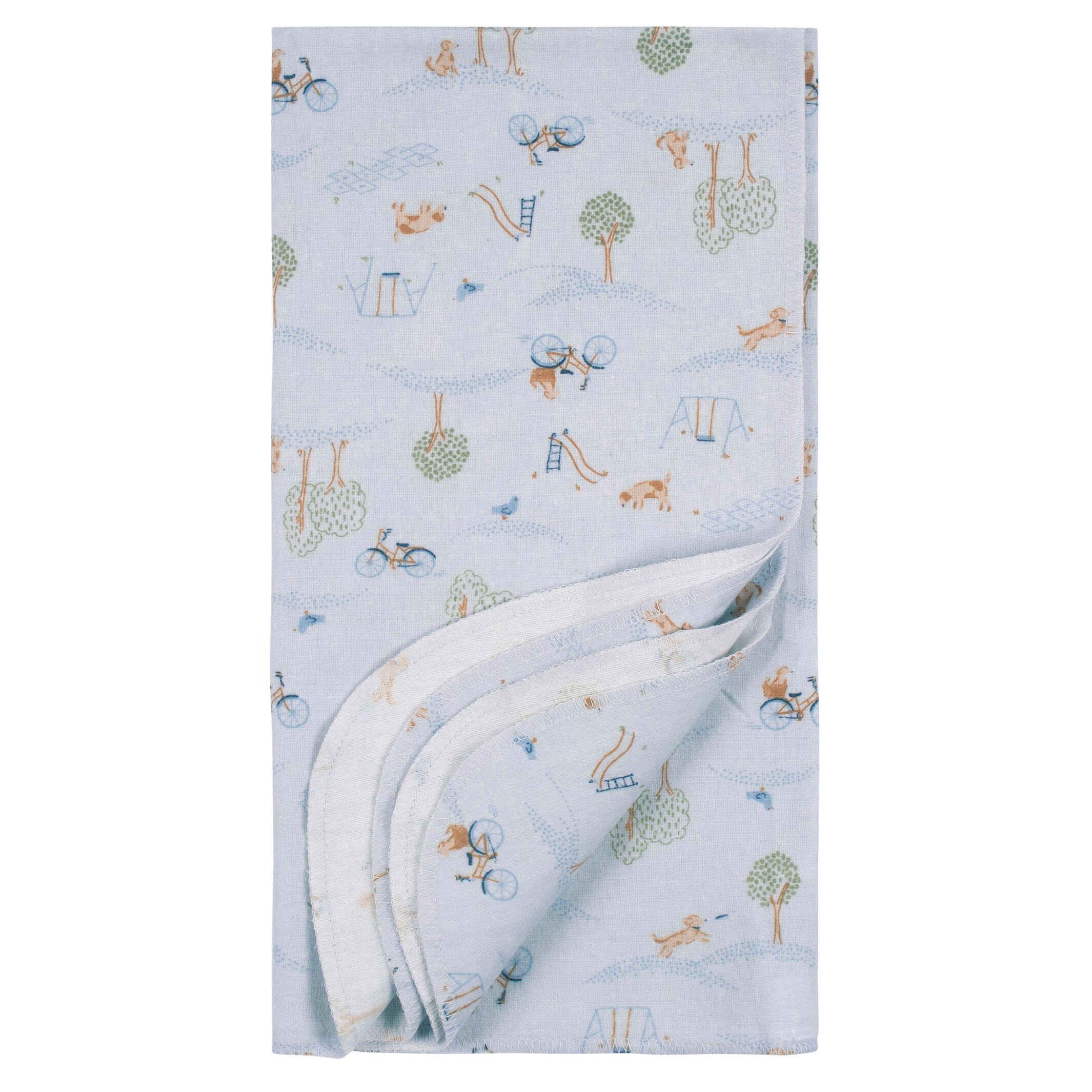 4-Pack Baby Boys Puppy Playground Flannel Blankets