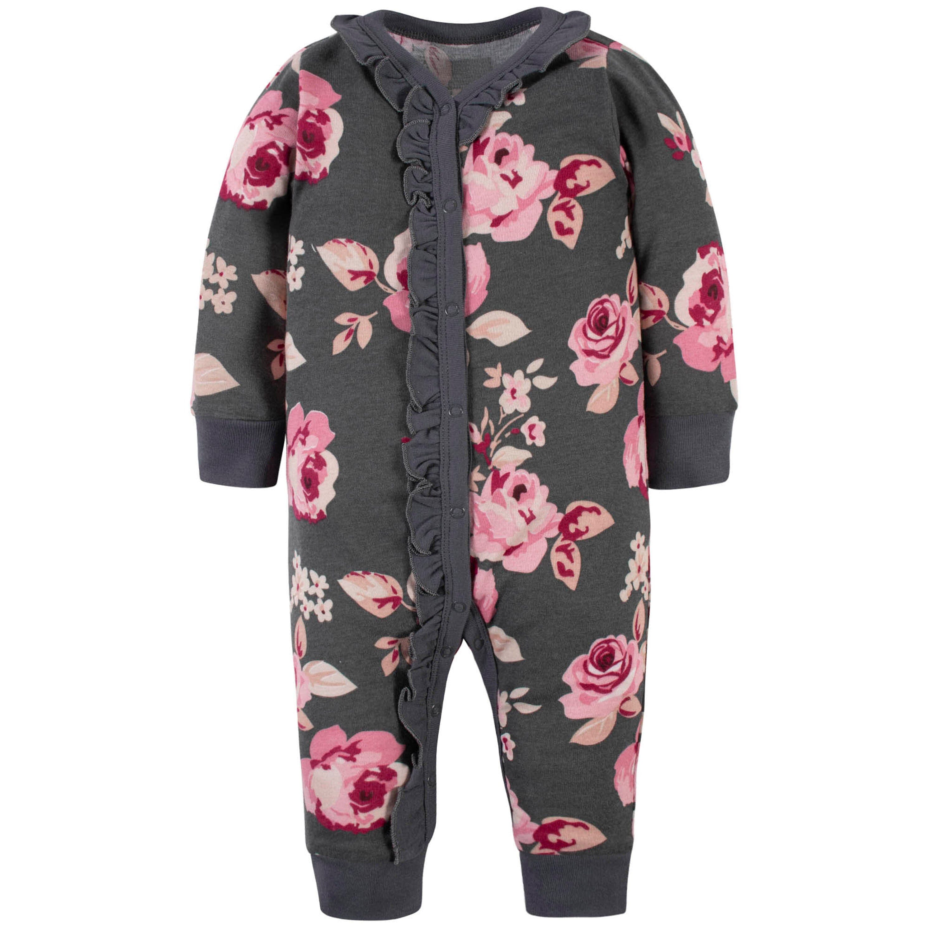 12-Piece Baby Girls Floral & Wine Playwear Bundle