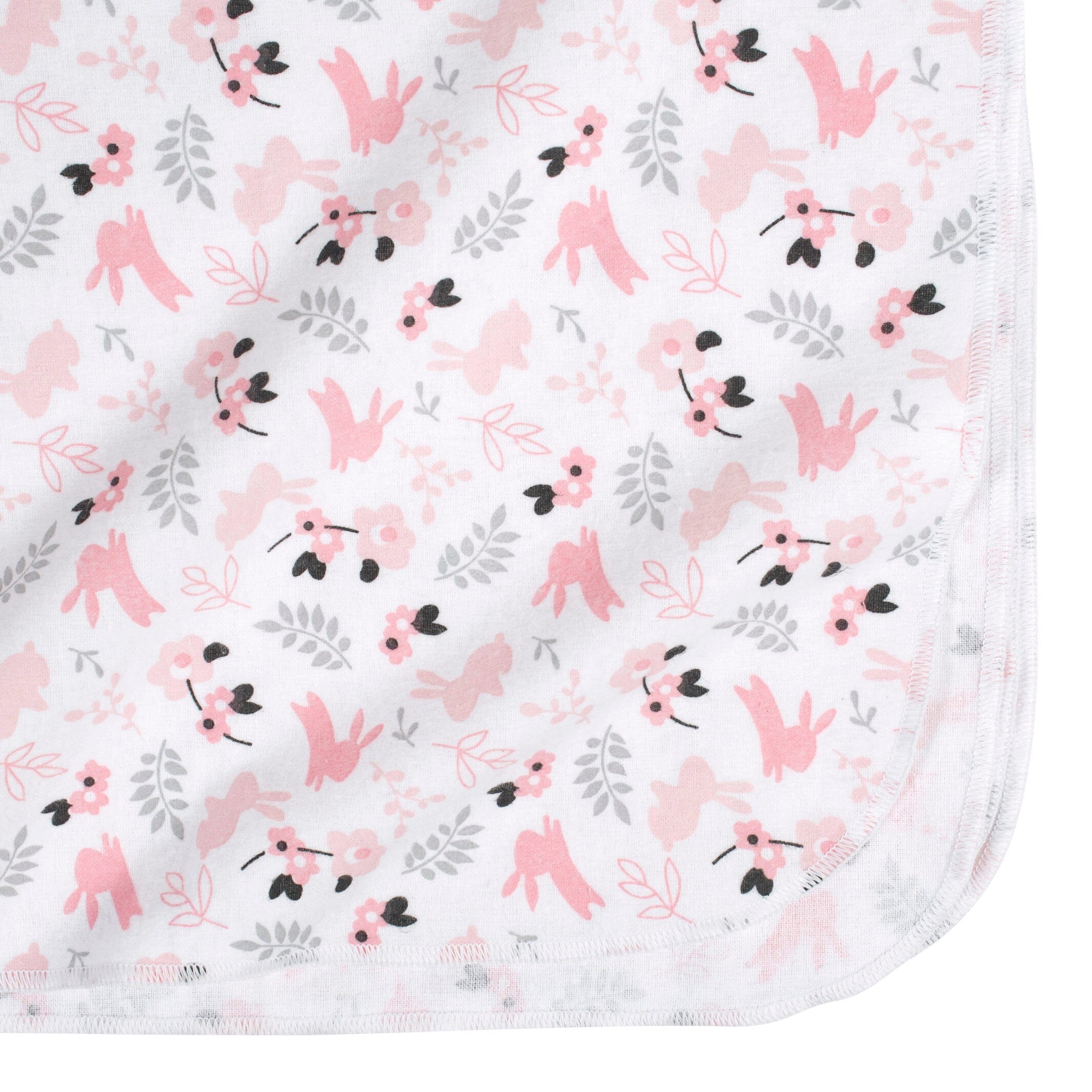 4-Pack Baby Girls Bunnies Flannel Blankets