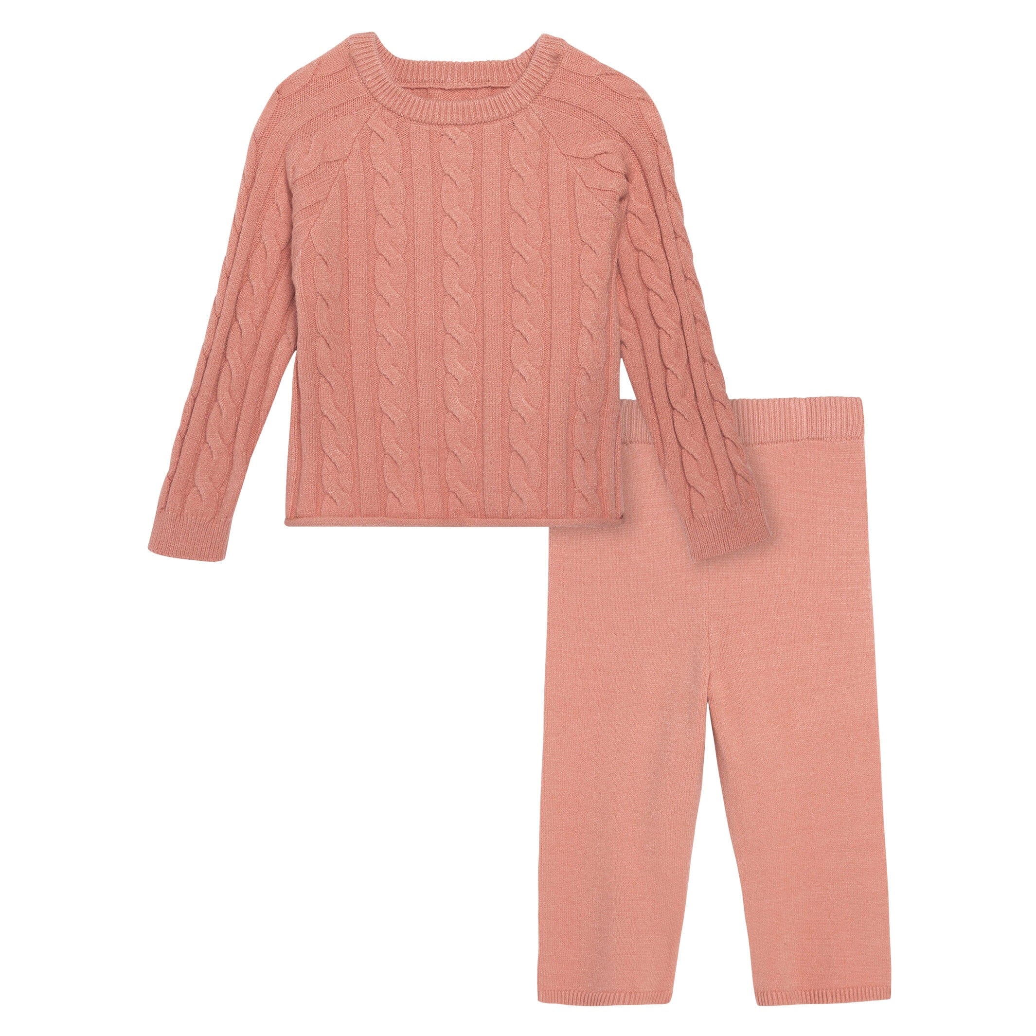 2-Piece Toddler Girls Peach Sweater Set